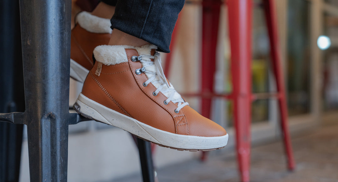 SAOLA womens vegan Sneakers Women Bergen Warm Caramel