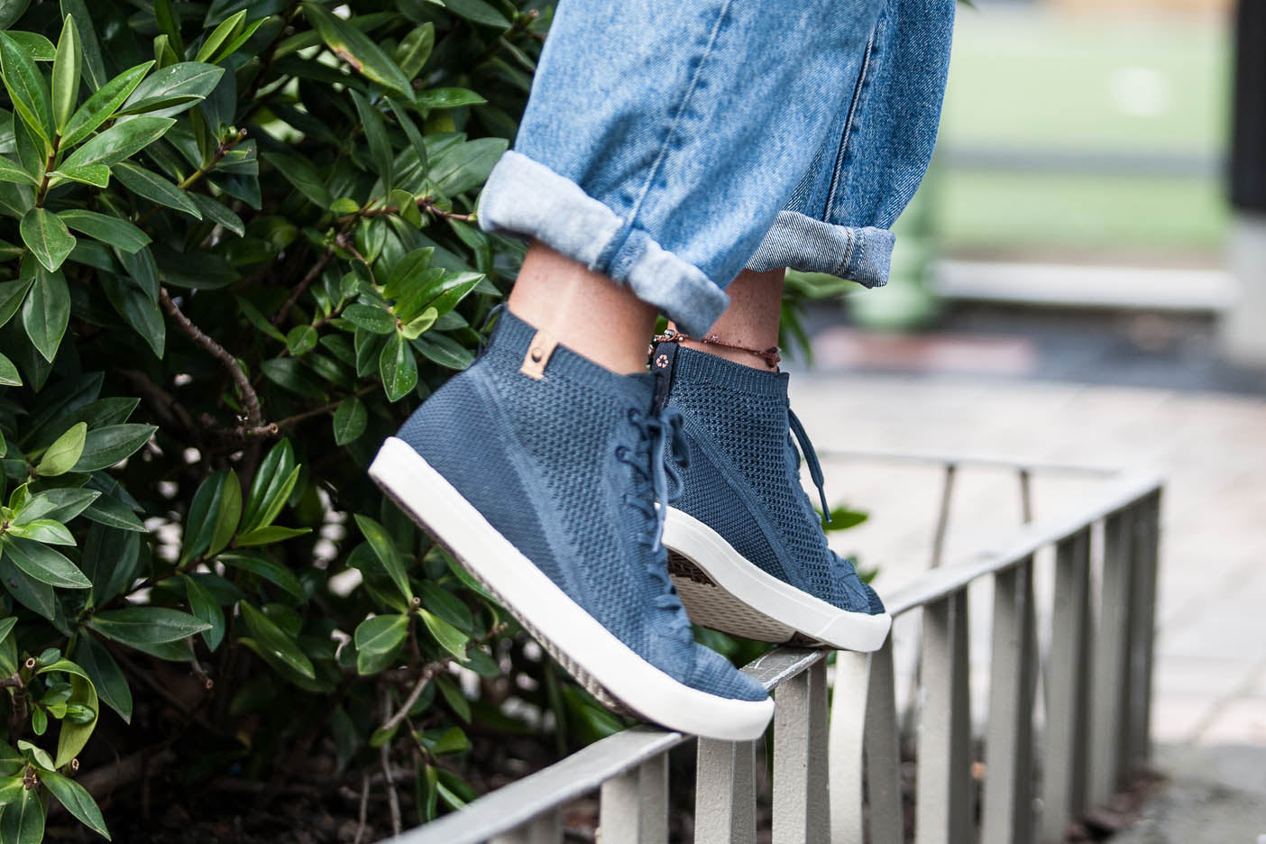 SAOLA womens vegan Sneakers Women Wanaka Knit Navy
