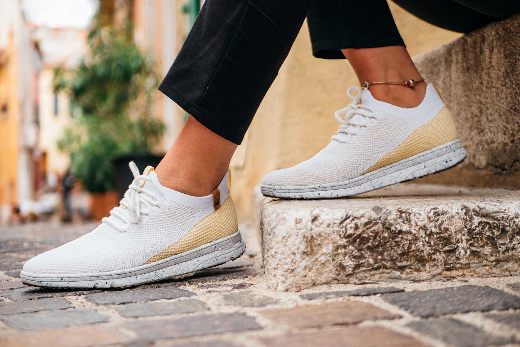 SAOLA womens vegan Sneakers Women Tsavo White