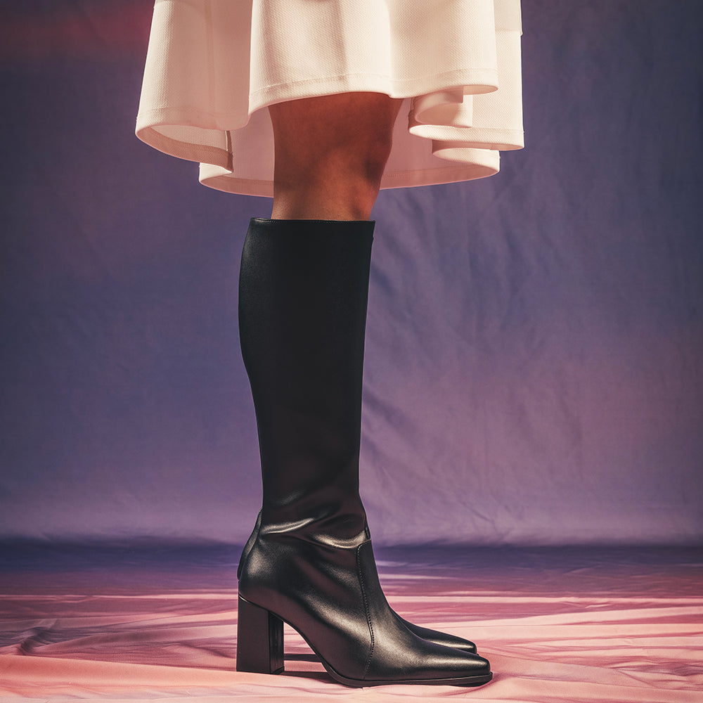 NAE womens vegan Knee Boots Iona Black