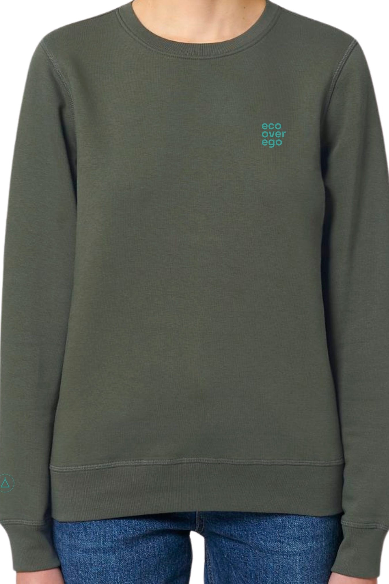 Inaska Damen vegan Sweatshirt Unisex Statement Eco Khaki Khaki