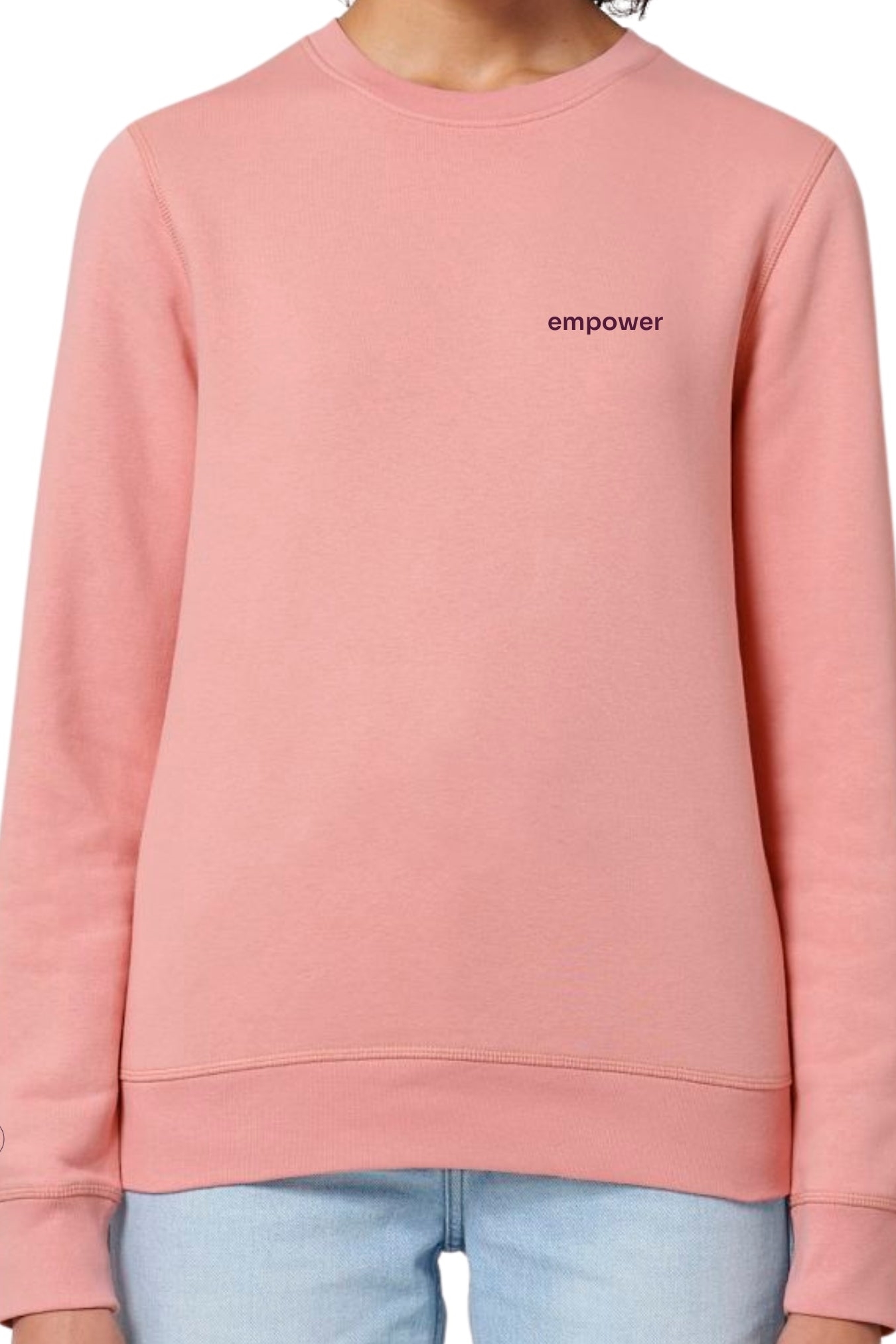 Inaska Damen vegan Sweatshirt Unisex Statement Empower Weiches Rosa