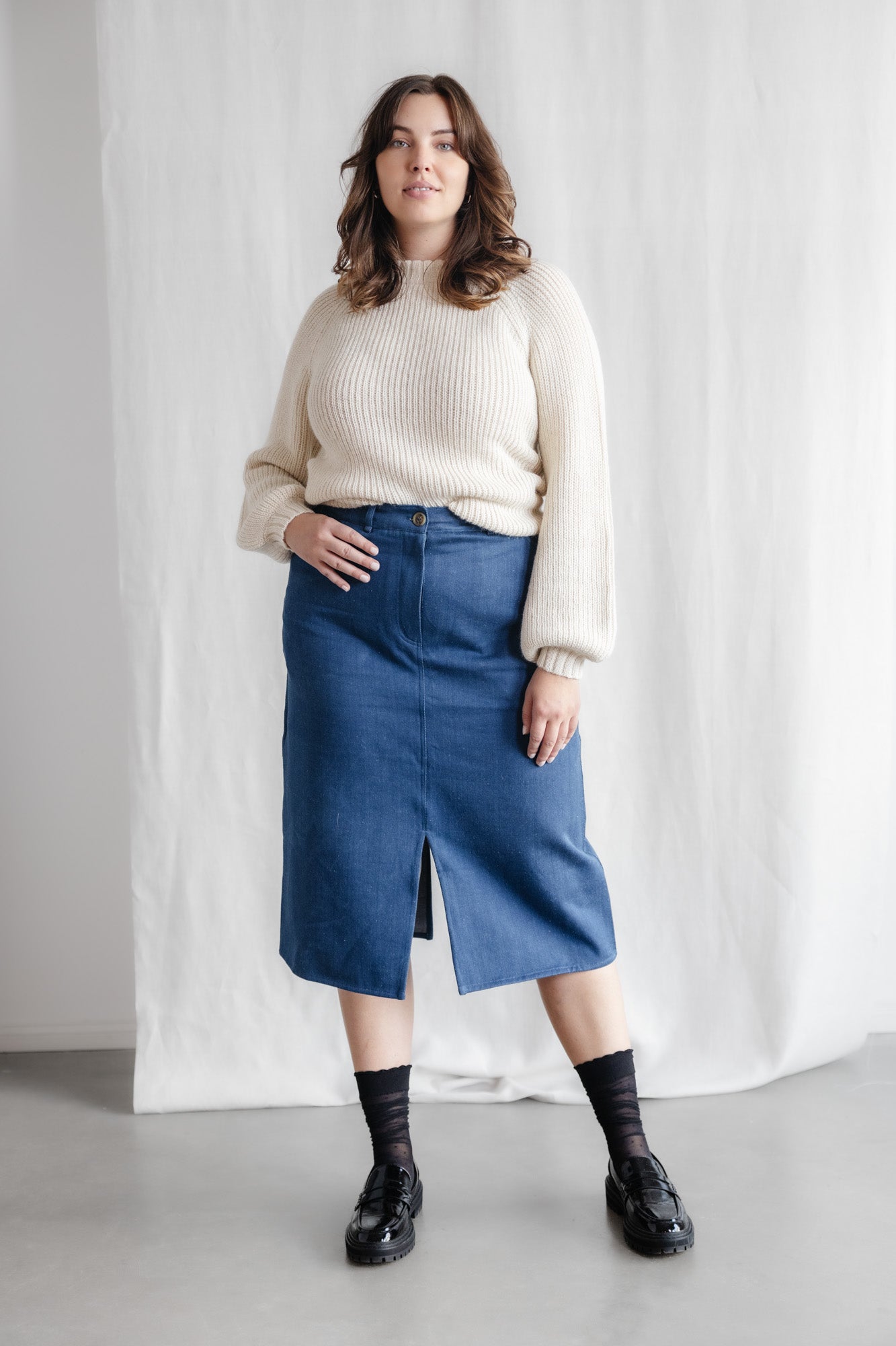 Image of Jyoti Fair Works dames vegan Rok Aleena Denim Blauw