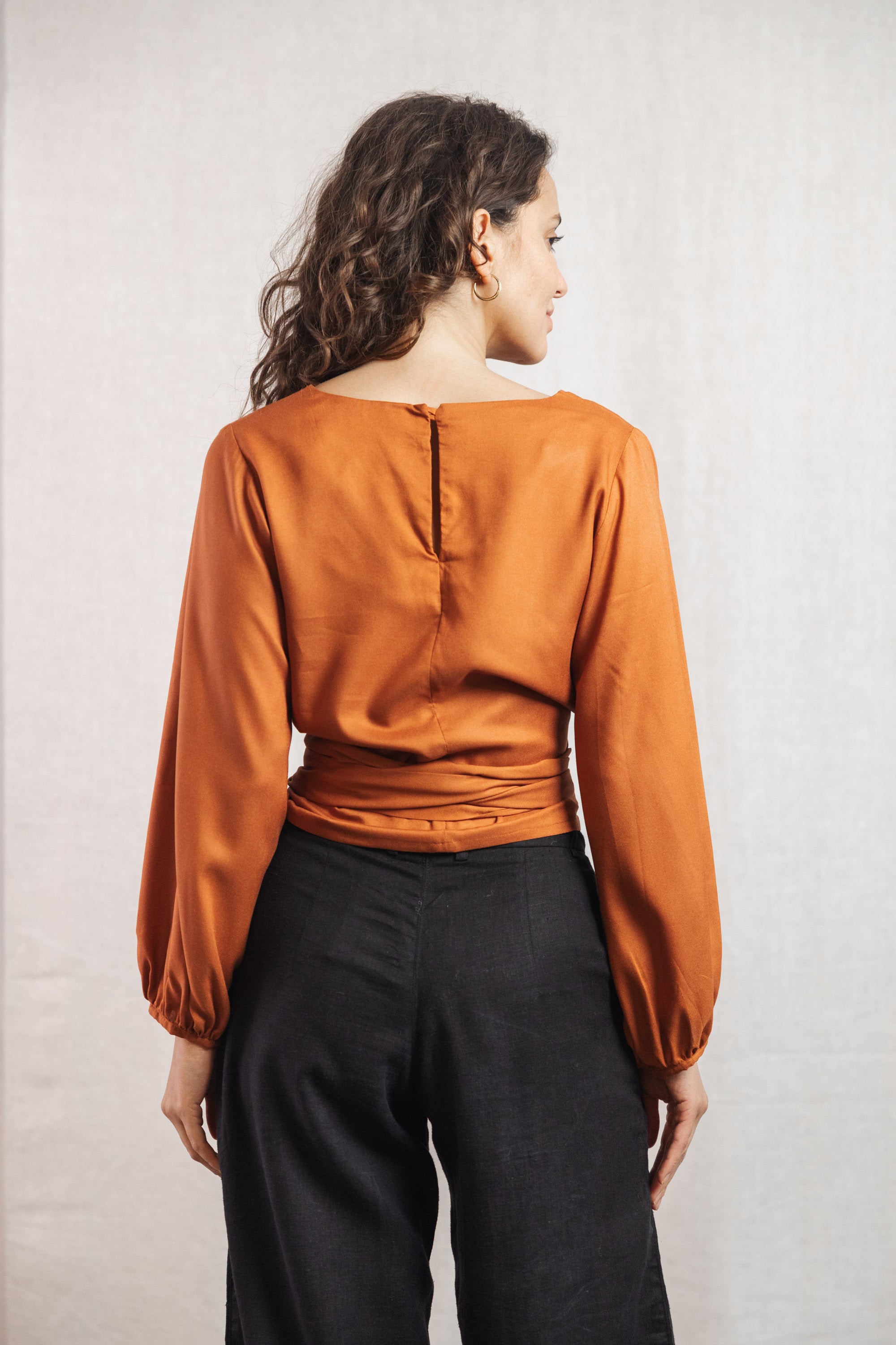 92449 - Damen vegan Bluse Prasoon Rost