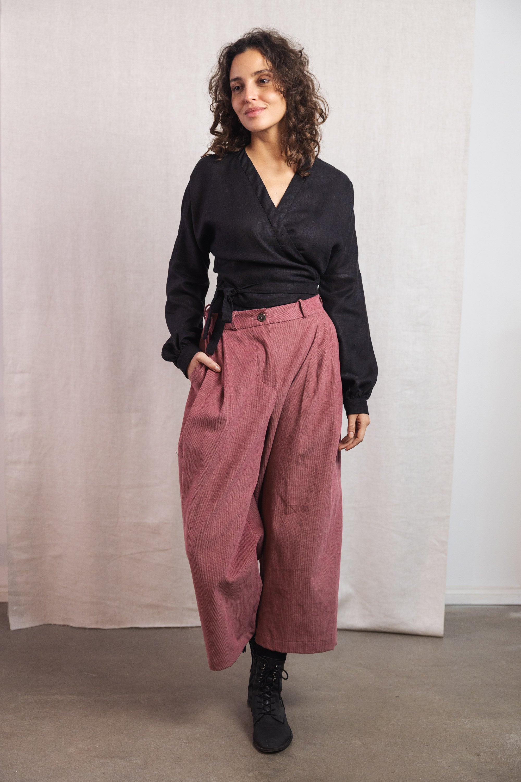 Jyoti Fair Works womens vegan Culotte Awa Old Pink
