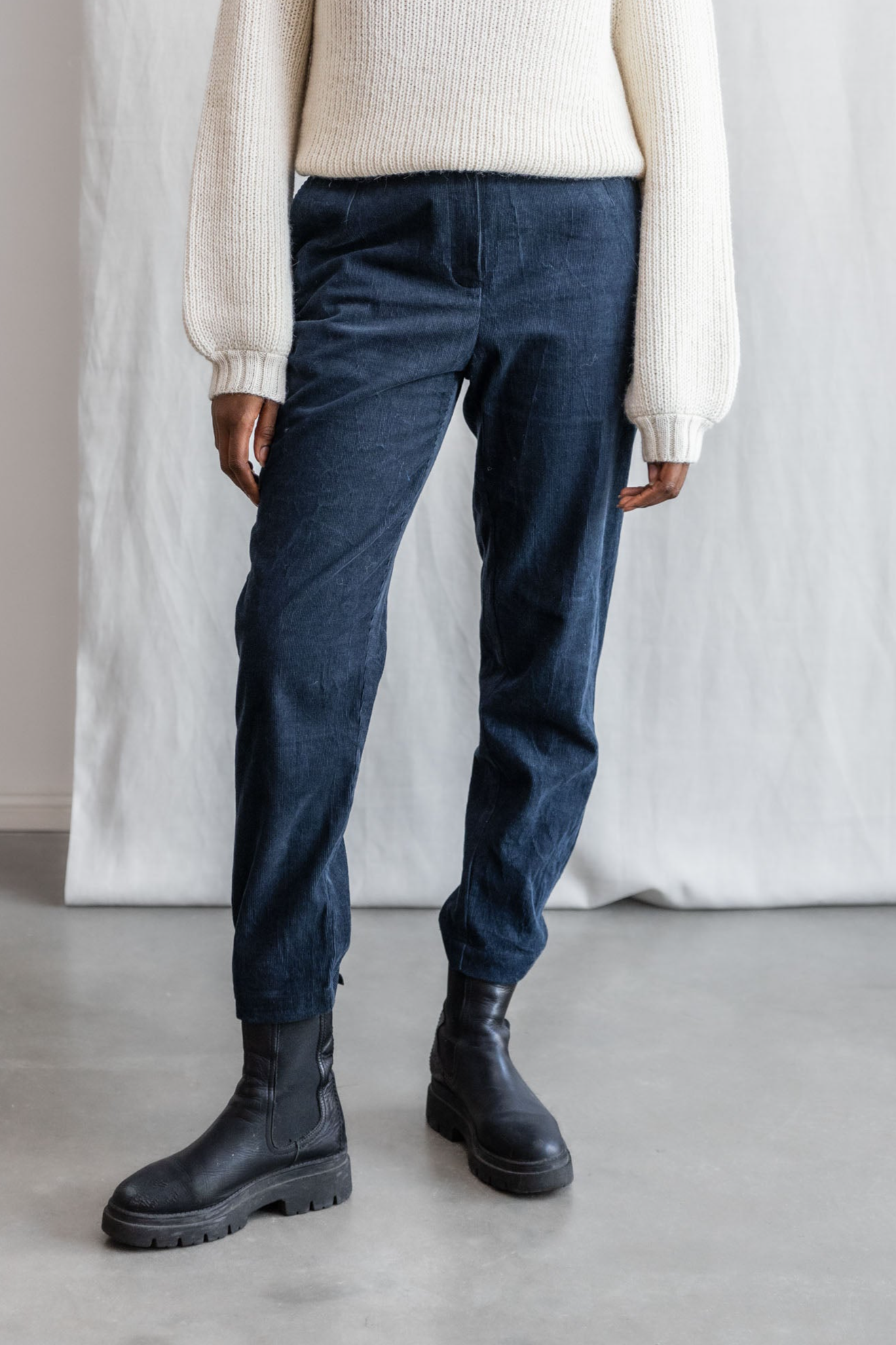 Image of Jyoti Fair Works dames vegan Broek Suhrut Nachtblauw