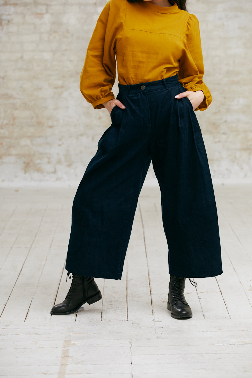 Jyoti Fair Works womens vegan Culotte Awa Night Blue