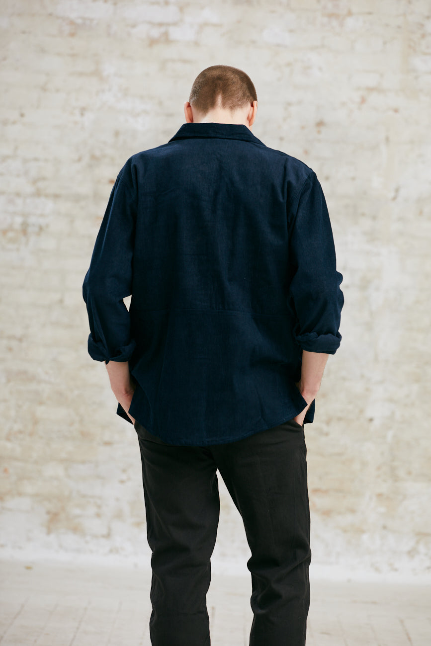 Jyoti Fair Works men vegan Overshirt Kal Night Blue