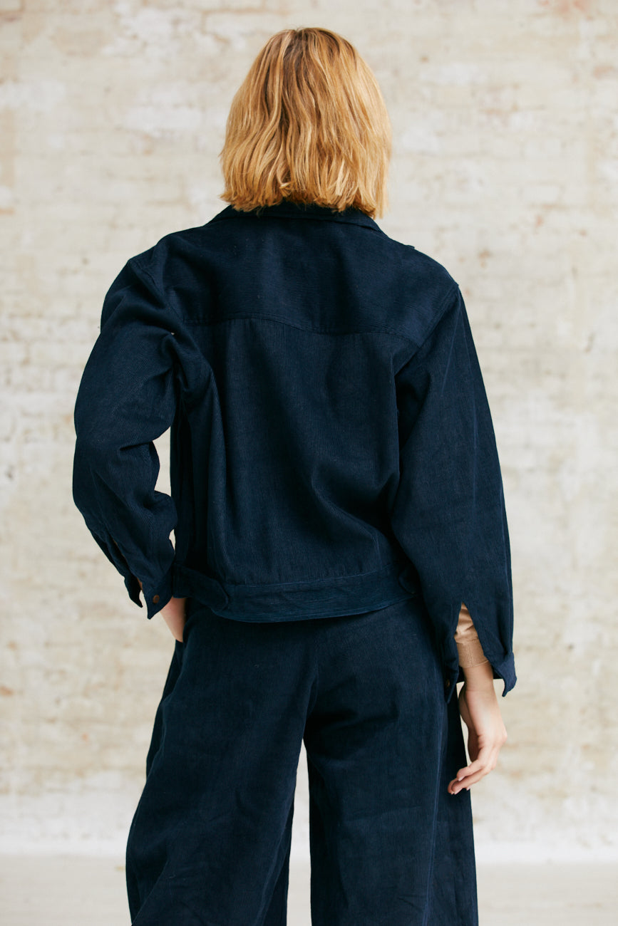 Jyoti Fair Works womens vegan Jacket Khajana Night Blue