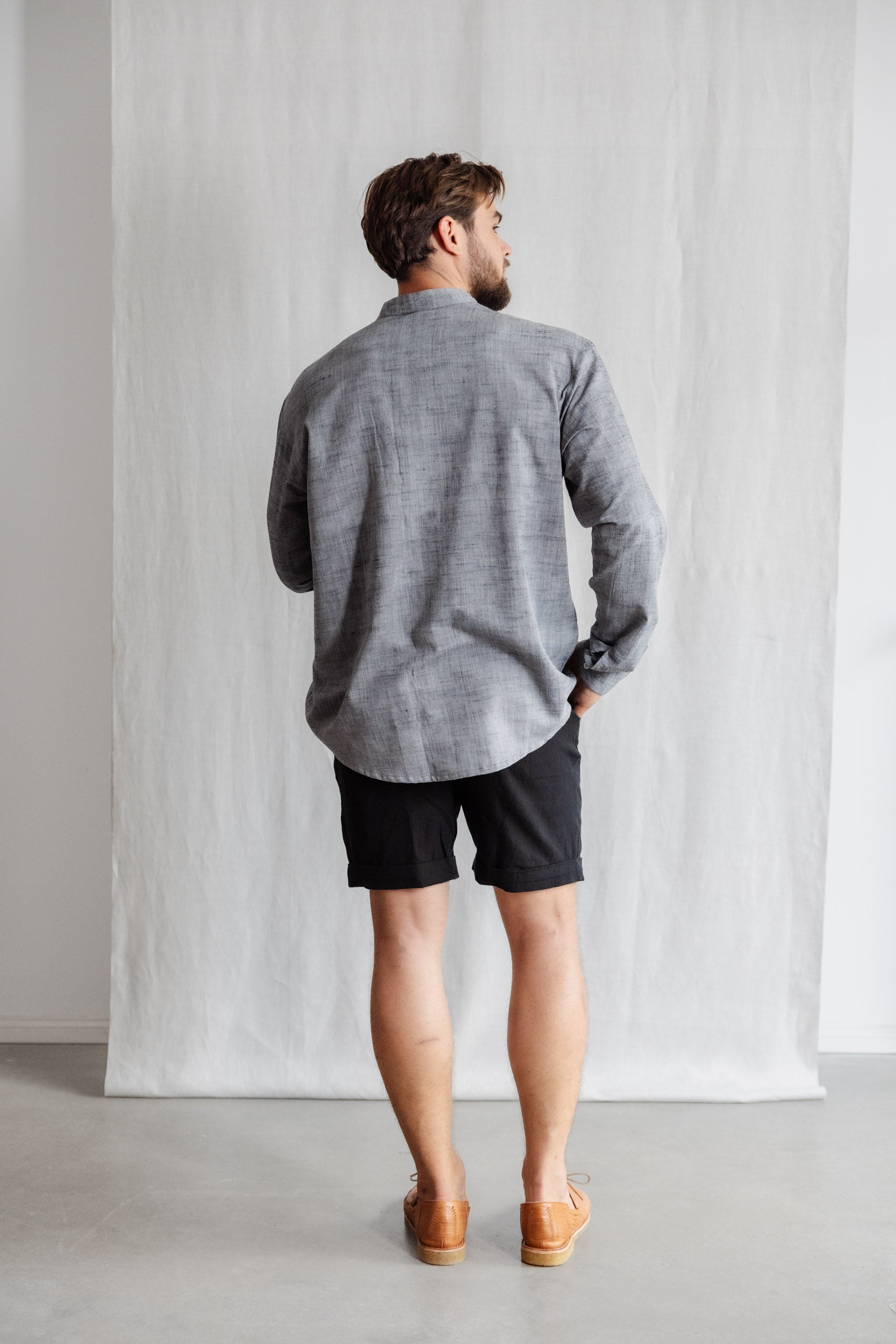 Jyoti - Fair Works men vegan Shirt Harish Grey