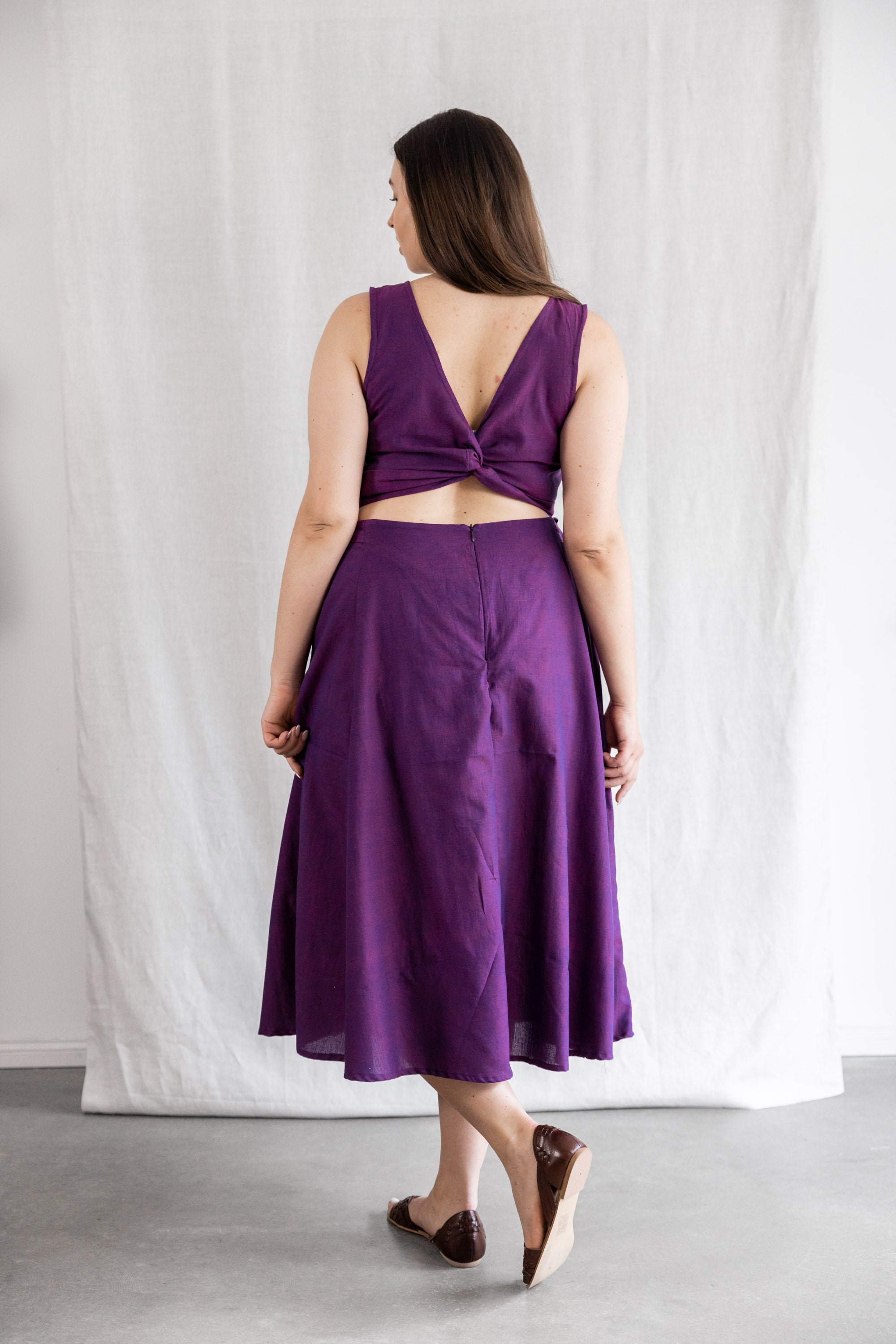 Jyoti Fair Works womens vegan Dress Karishma Blackberry Purple