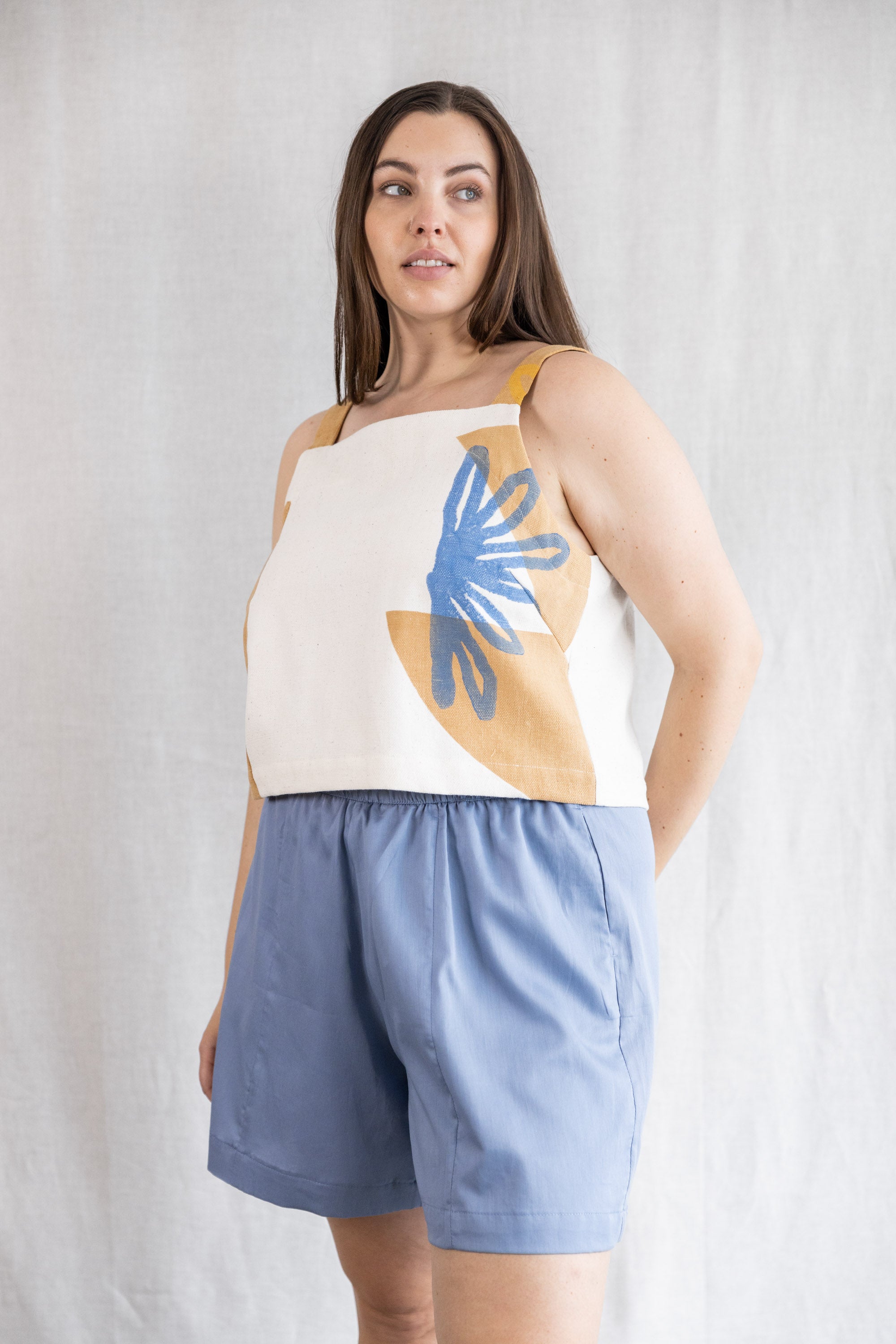 Jyoti Fair Works Damen vegan Shorts Sitara Blau