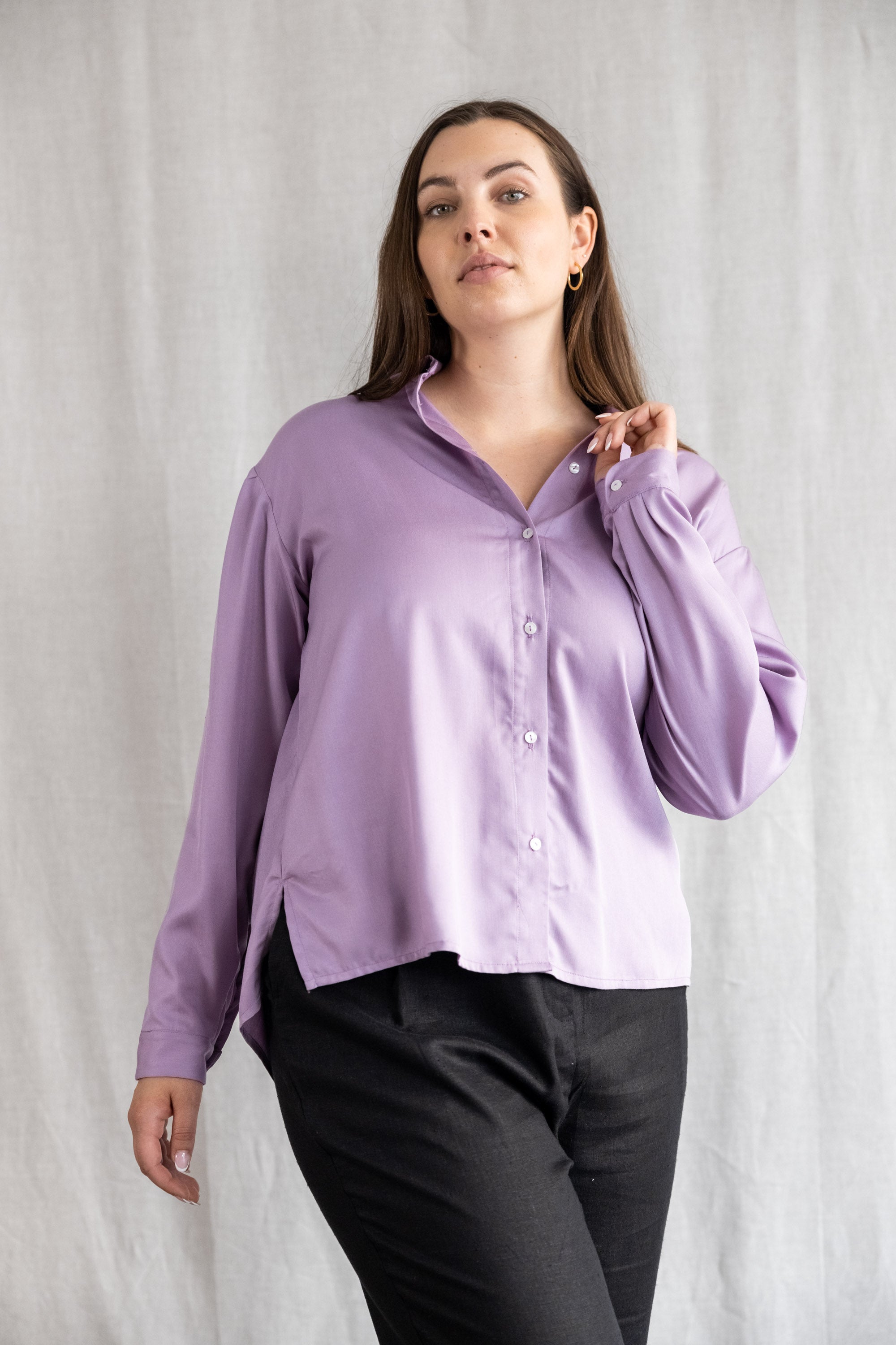 Jyoti Fair Works Damen vegan Hemd Komali Flieder