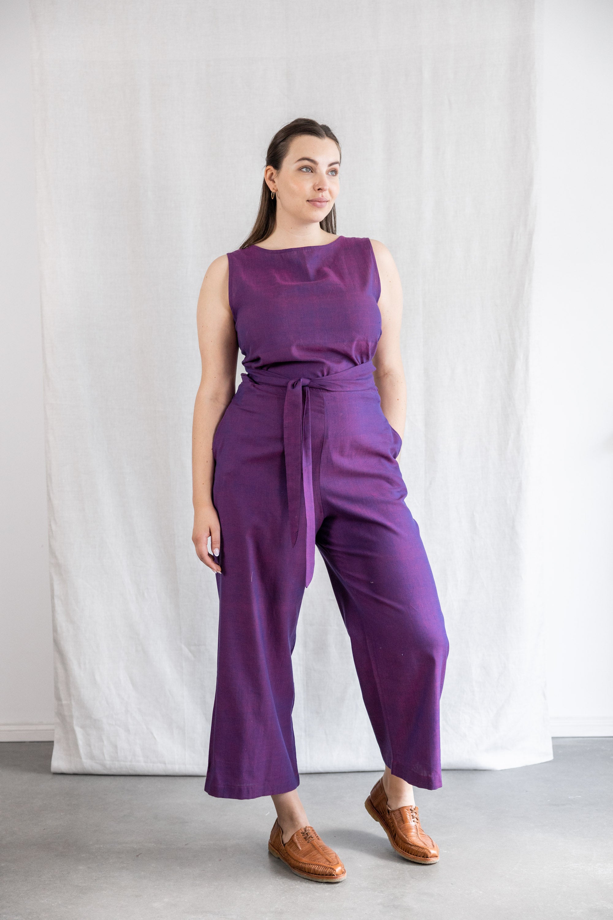Jyoti Fair Works womens vegan Jumpsuit Anusha Blackberry