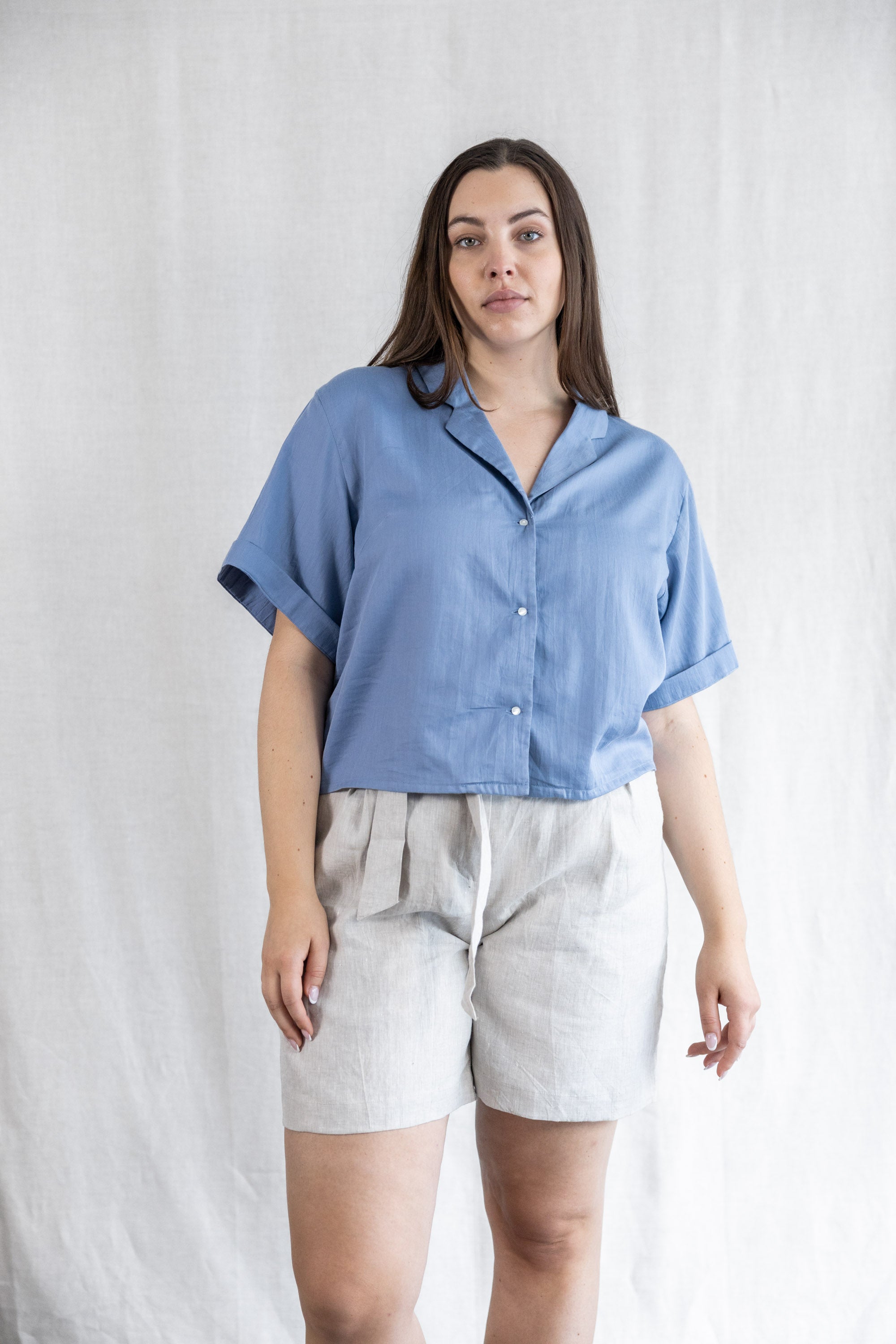 92555 - Damen vegan Bluse Avani Blau