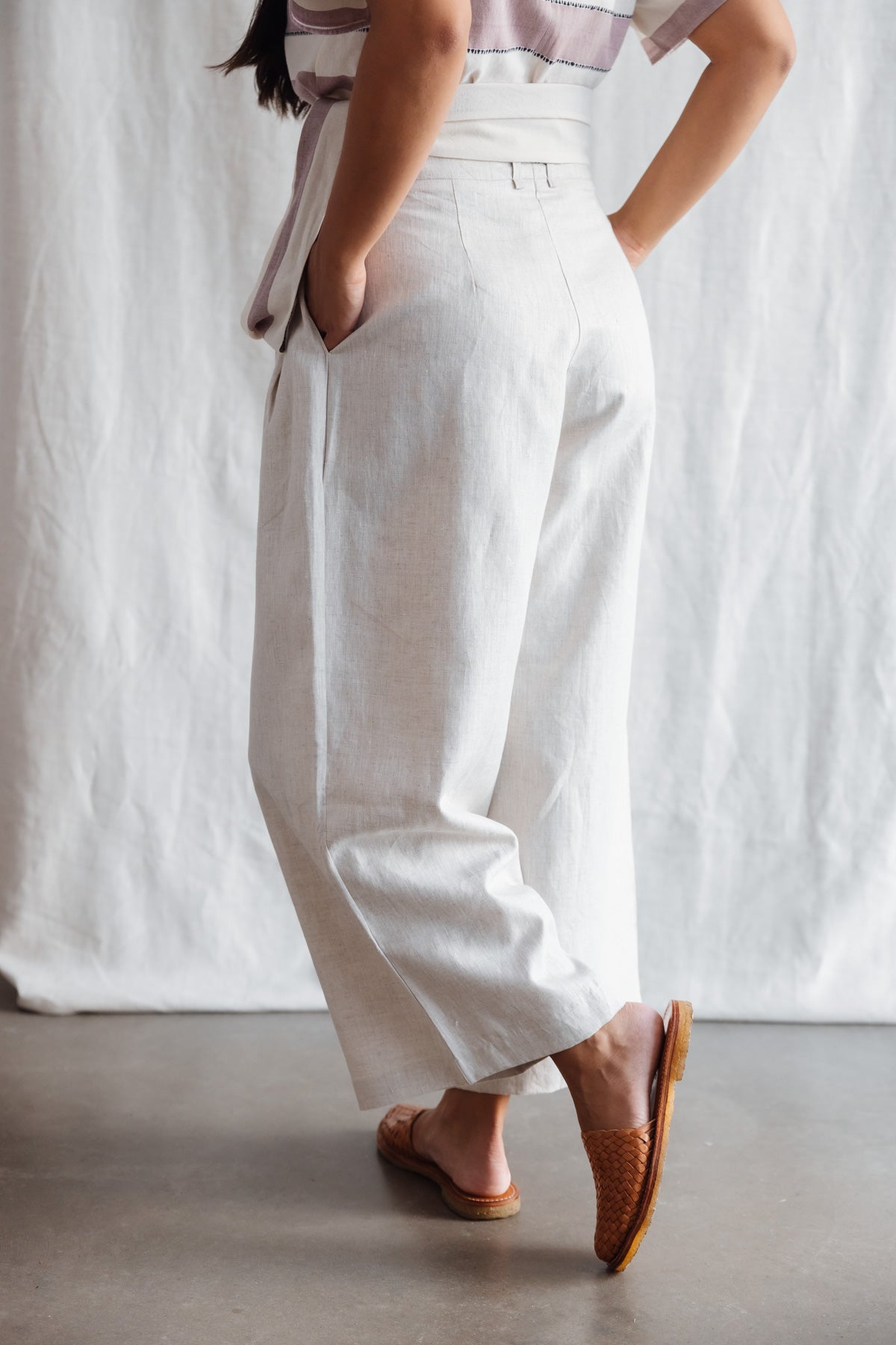 Jyoti Fair Works womens vegan Culotte Awa Greige