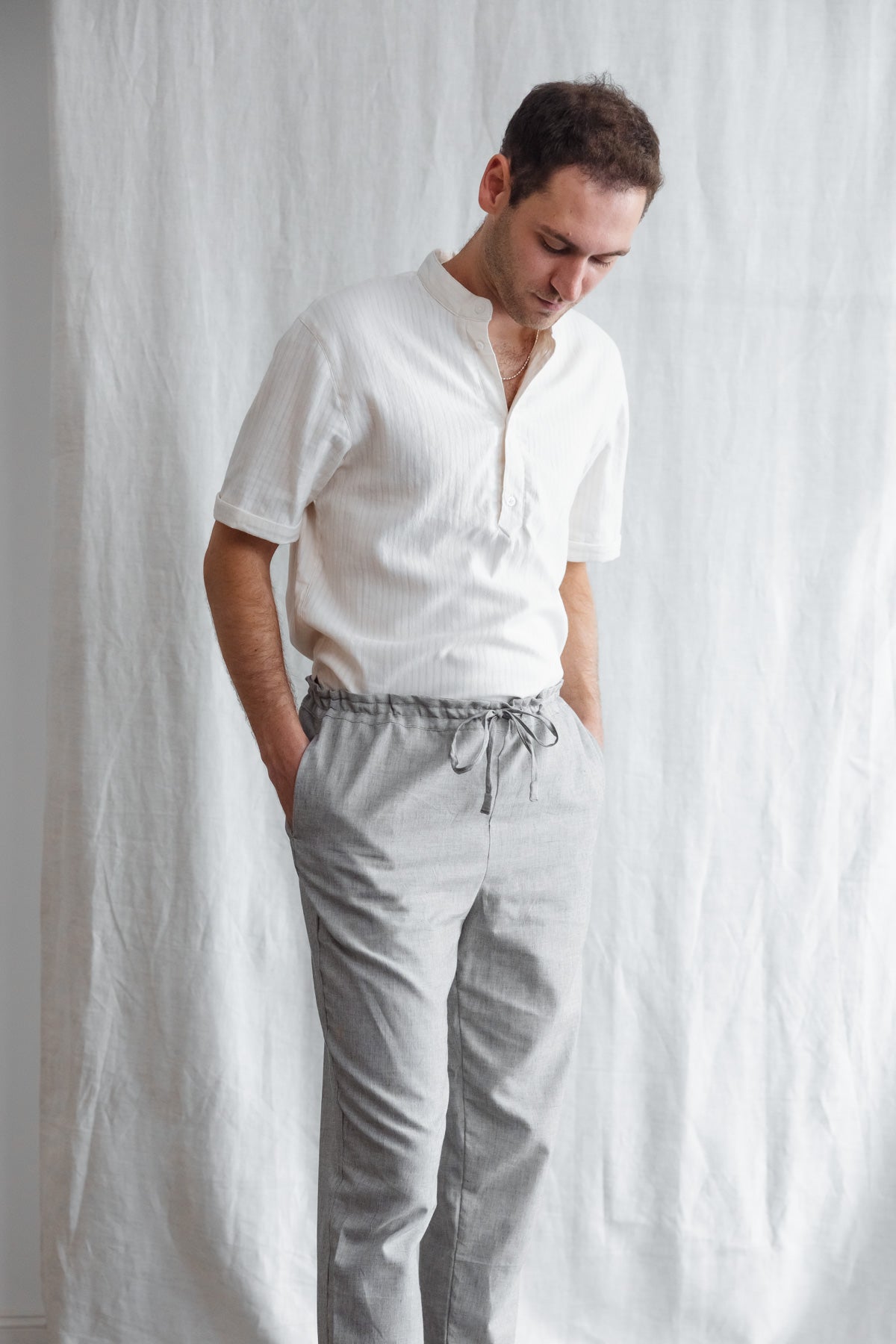 Jyoti - Fair Works men vegan Pants Kaveri Light Grey
