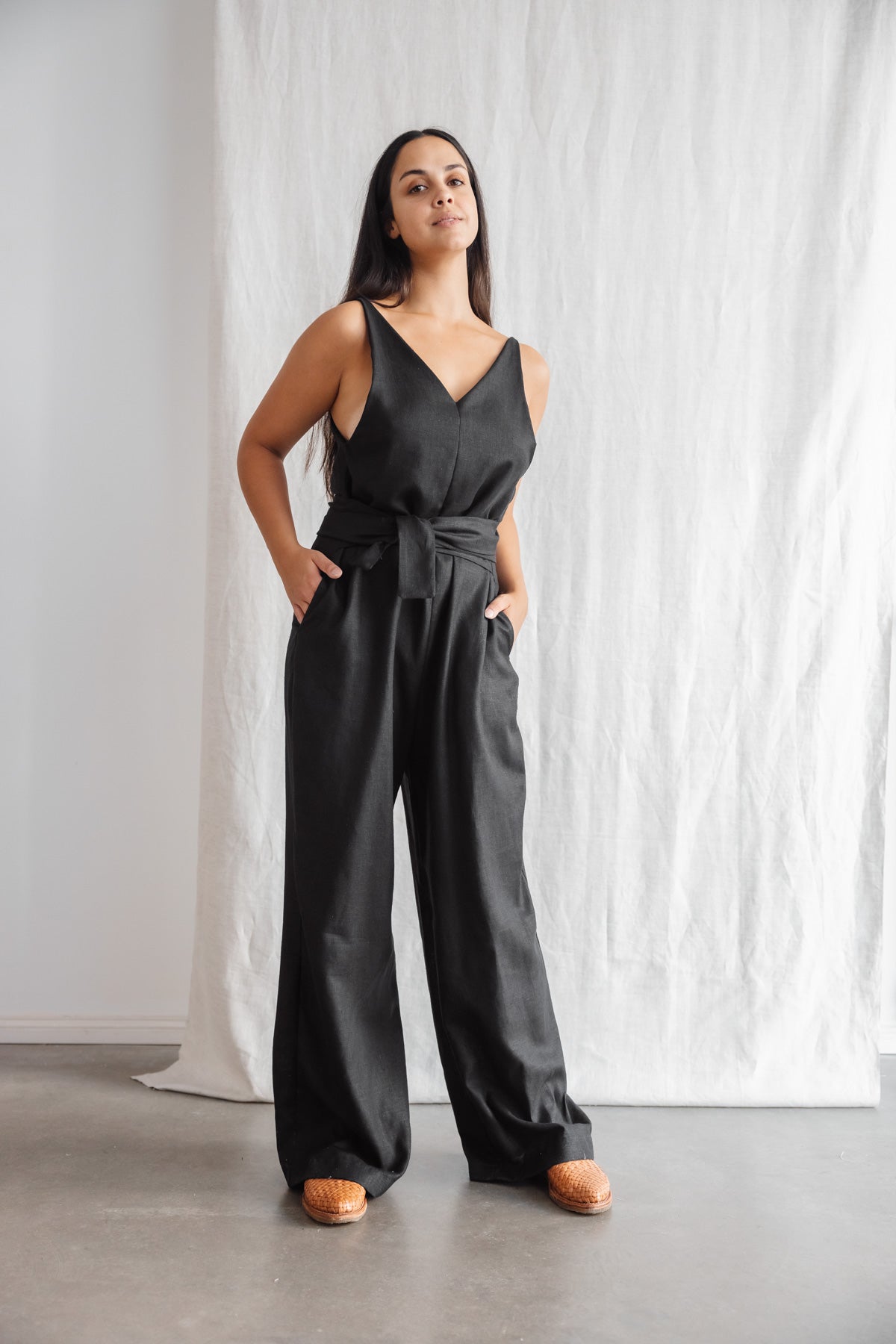 Jyoti Fair Works womens vegan Jumpsuit Parvani Black