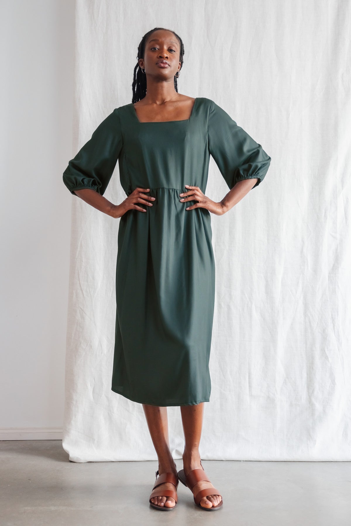 Jyoti Fair Works Damen vegan Dres Rachana WaldgrÃ¼n