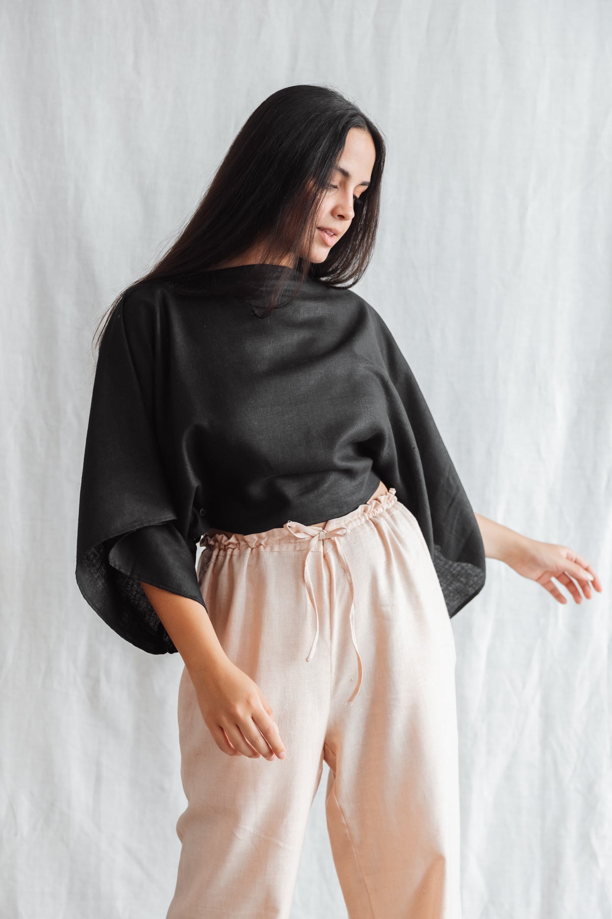 Jyoti Fair Works Damen vegan Bluse Risay Schwarz