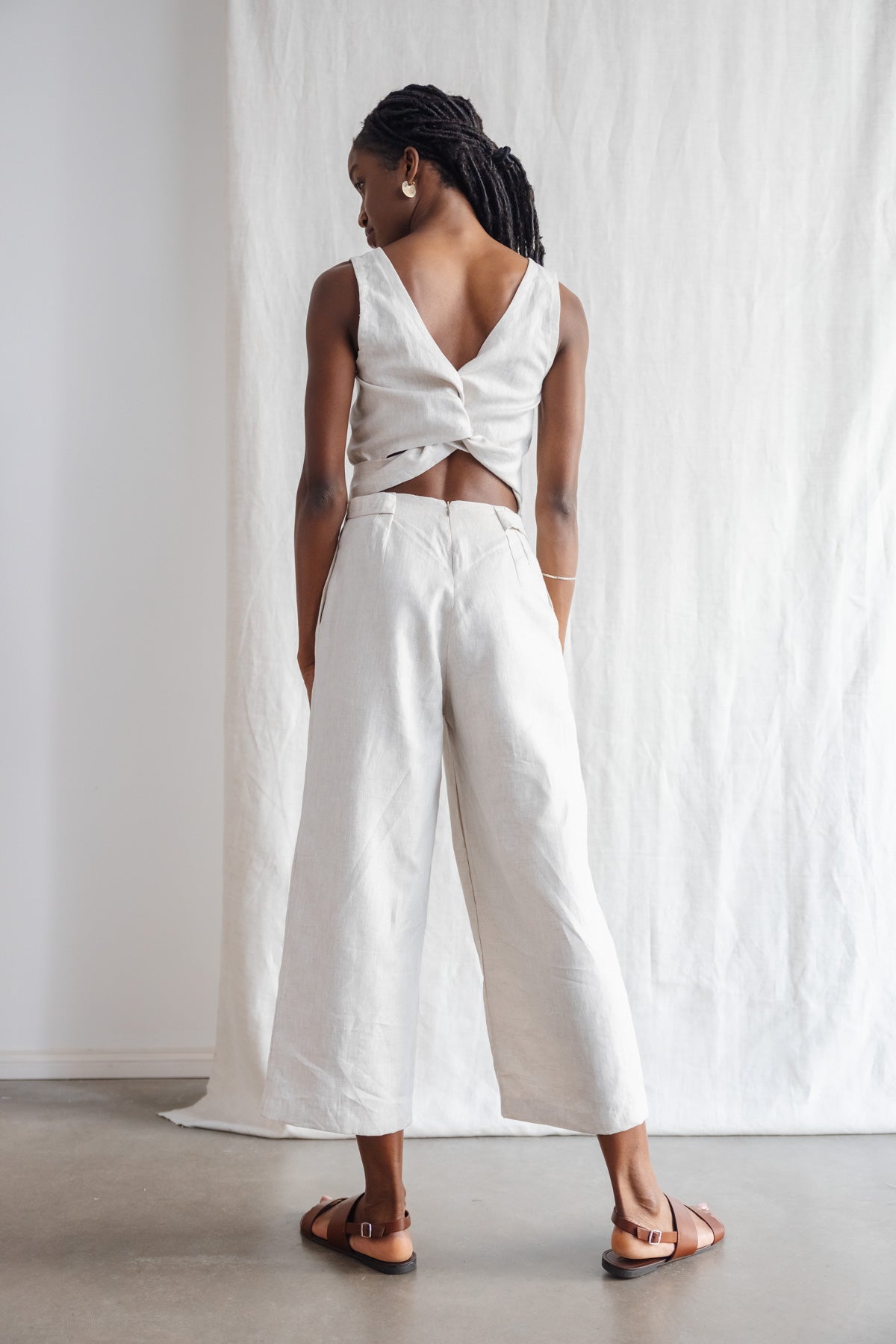 Jyoti Fair Works womens vegan Jumpsuit Anusha Greige