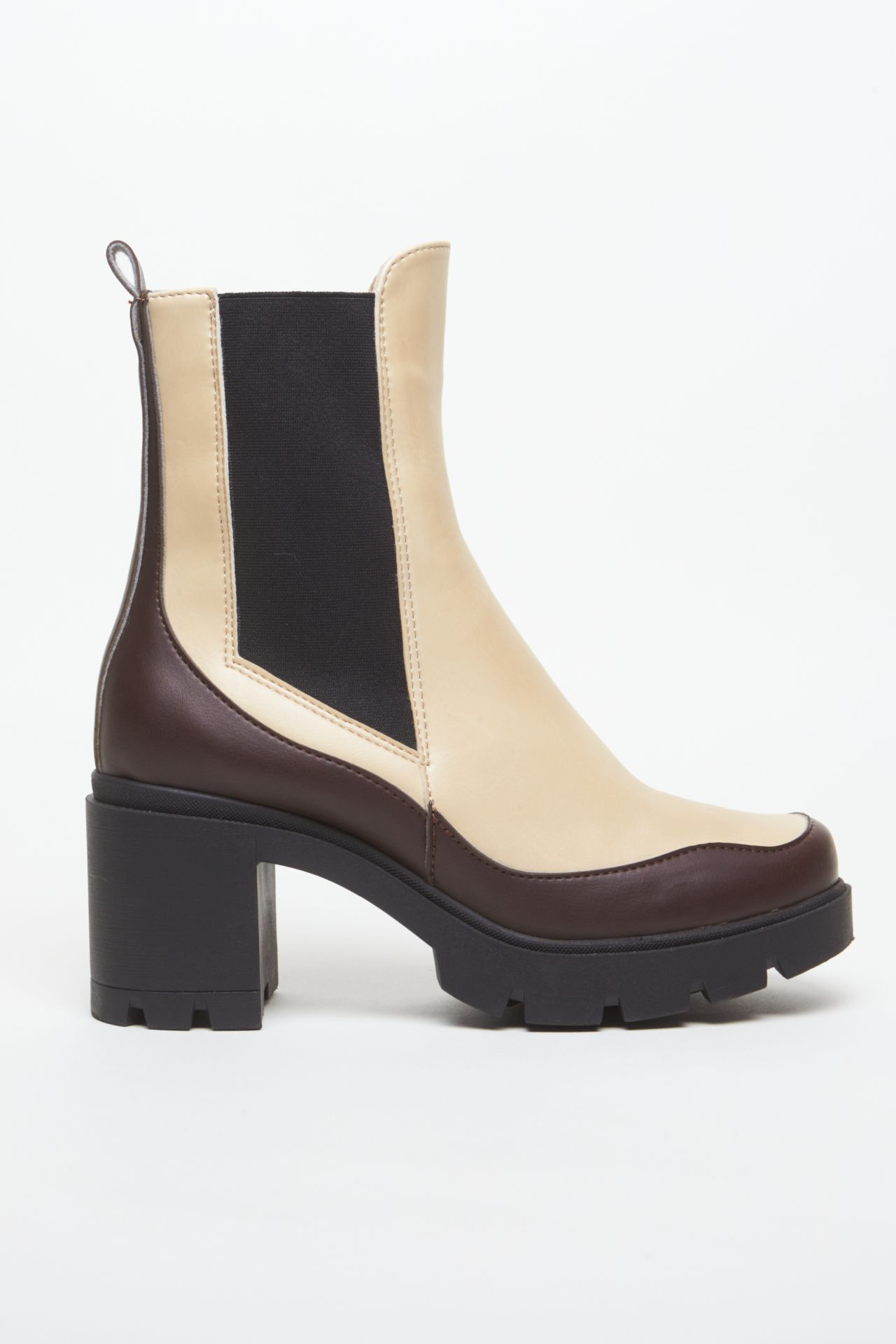 AGAZI Damen vegan Stiefel Vicky Vegan Eco-Leather Duo Choco&Vanilla