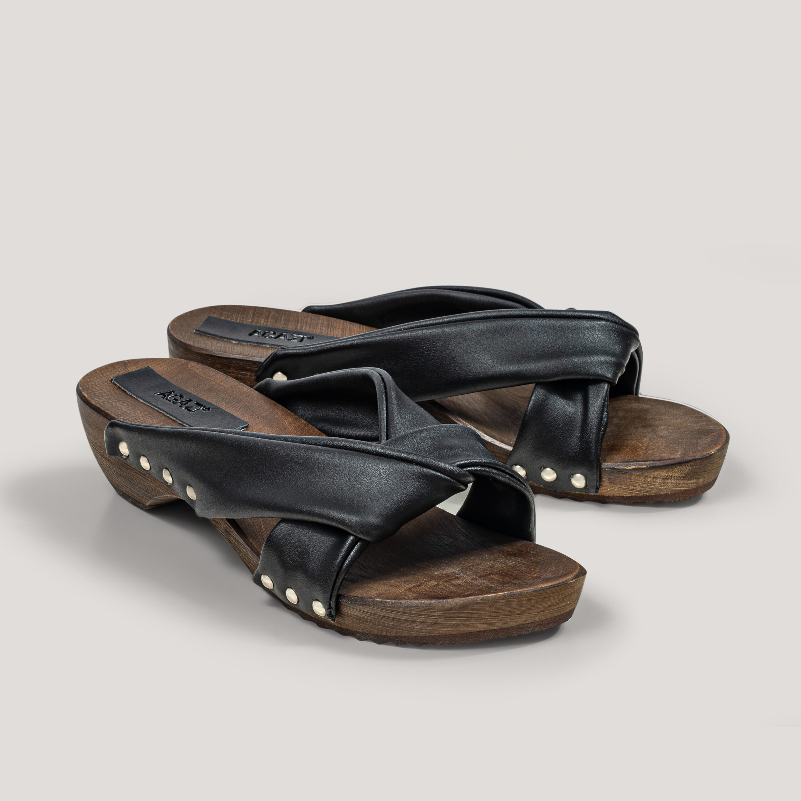 AGAZI Sandals Take Me To Tokyo! Vegan Eco-Leather Black