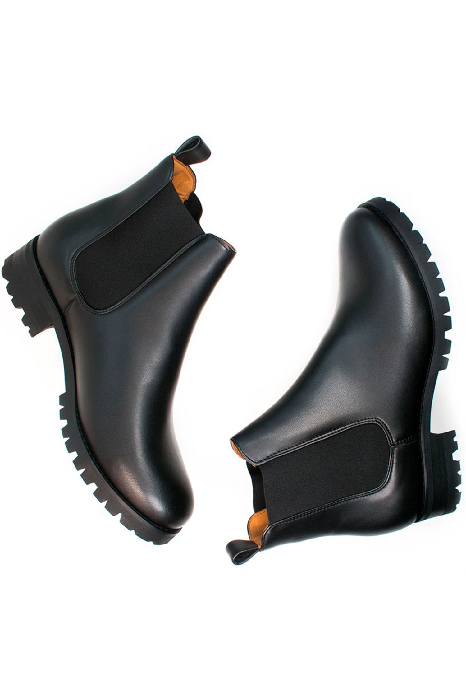 Will's Vegan Store Herren vegan Chelsea Boots Herren Wide Fit Luxe Deep Tread Schwarz