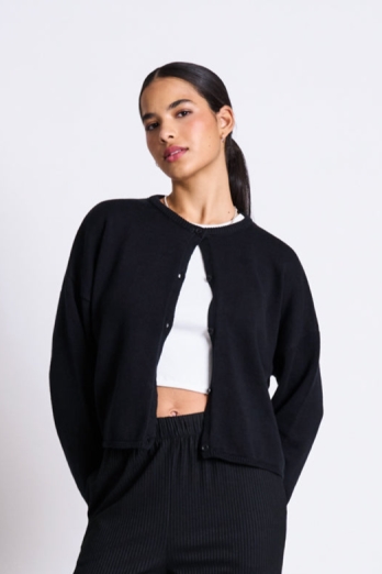 Image of JAN 'N JUNE dames vegan Licht Cardigan Asas Zwart