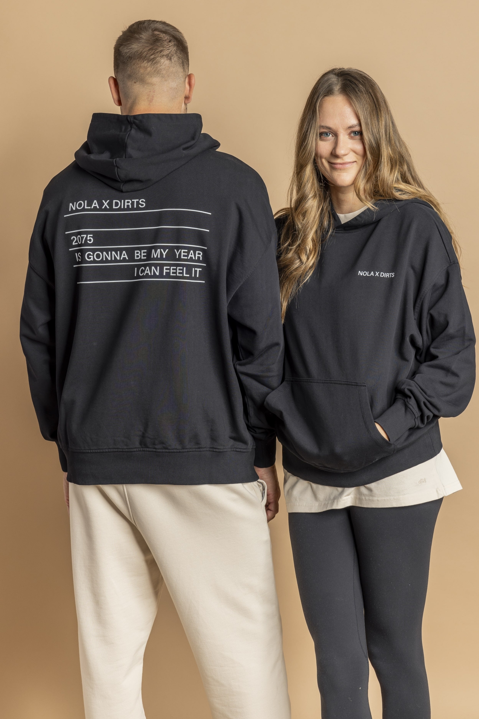 DIRTS Damen vegan Hoodie Oversized Nola 2075 Schwarz