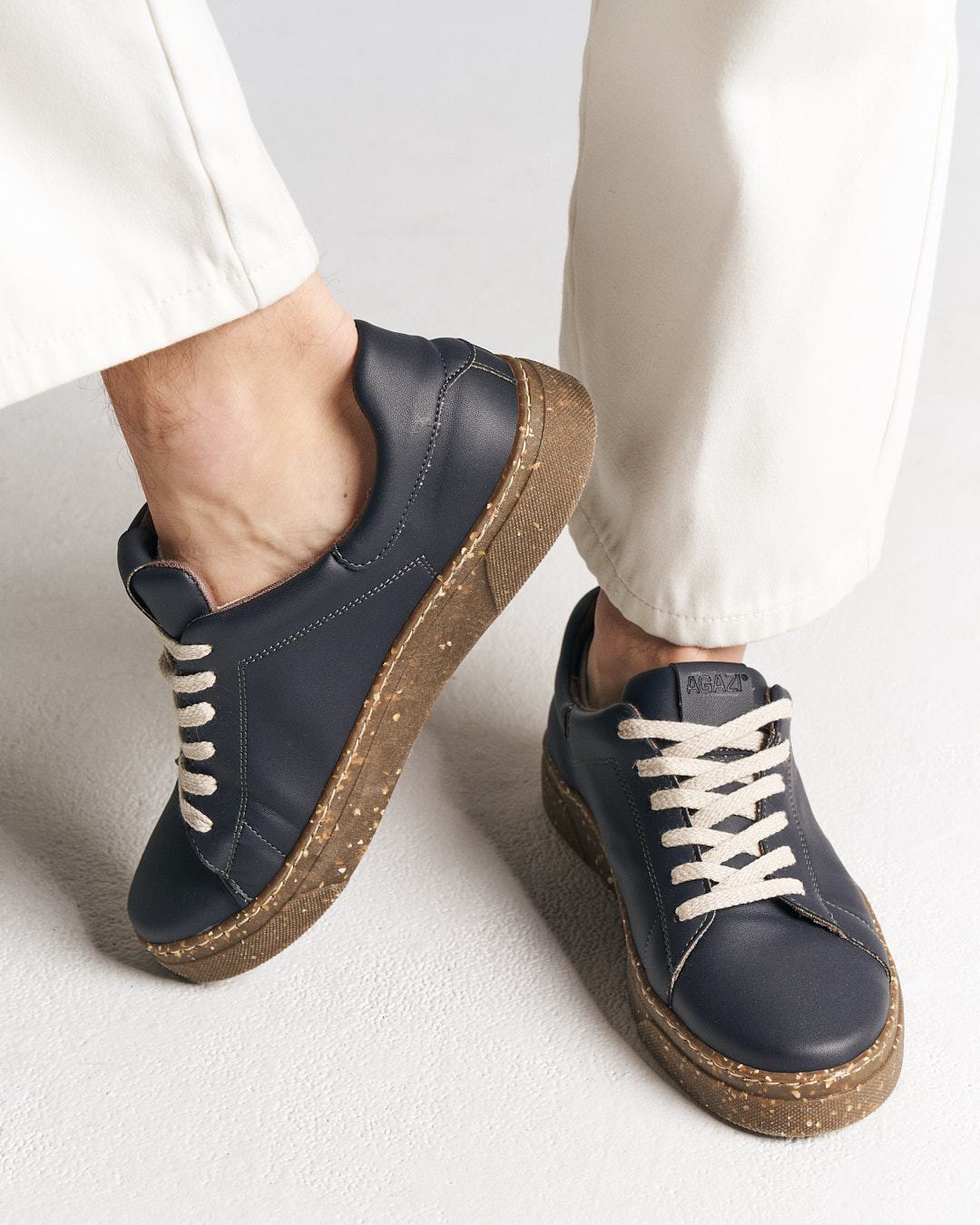 AGAZI men vegan Sneakers Jacob Navy Blue