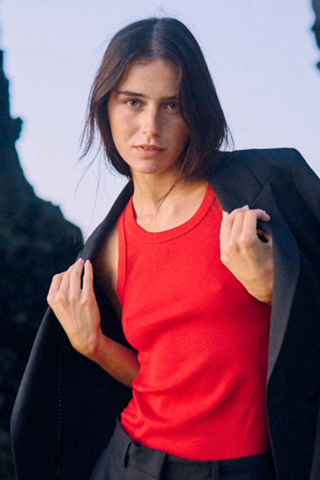 WOTE womens vegan Tank Top New Shape Red