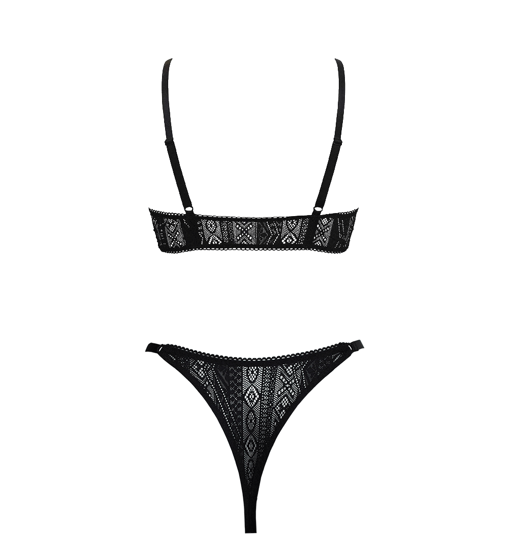 Anekdot womens vegan Set Bralette & Thong Darling V1 Black