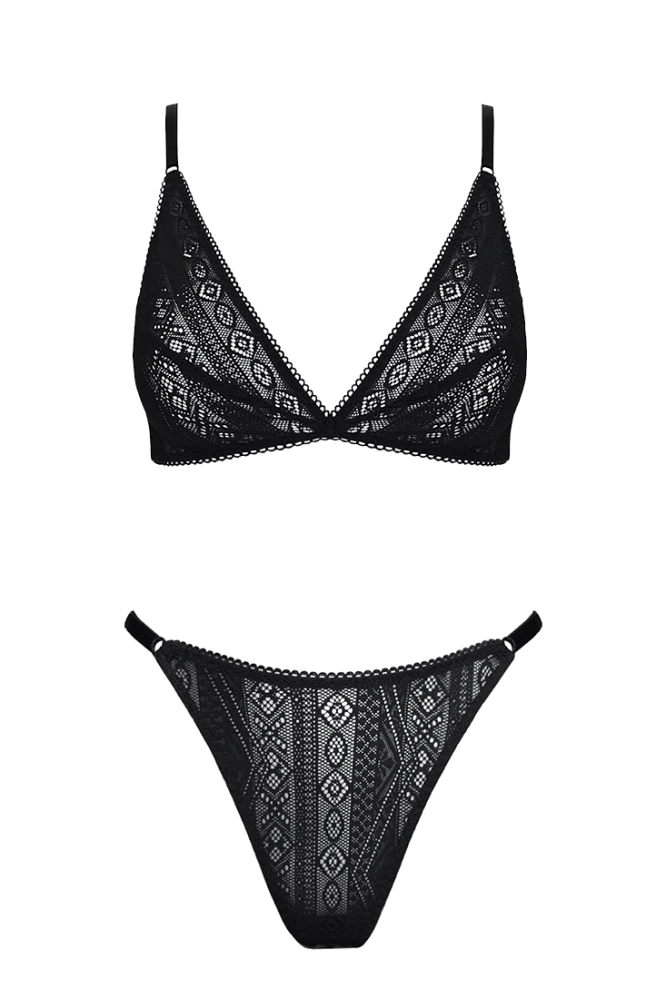 Image of Anekdot dames vegan Set Bralette & String Darling V2 Zwart