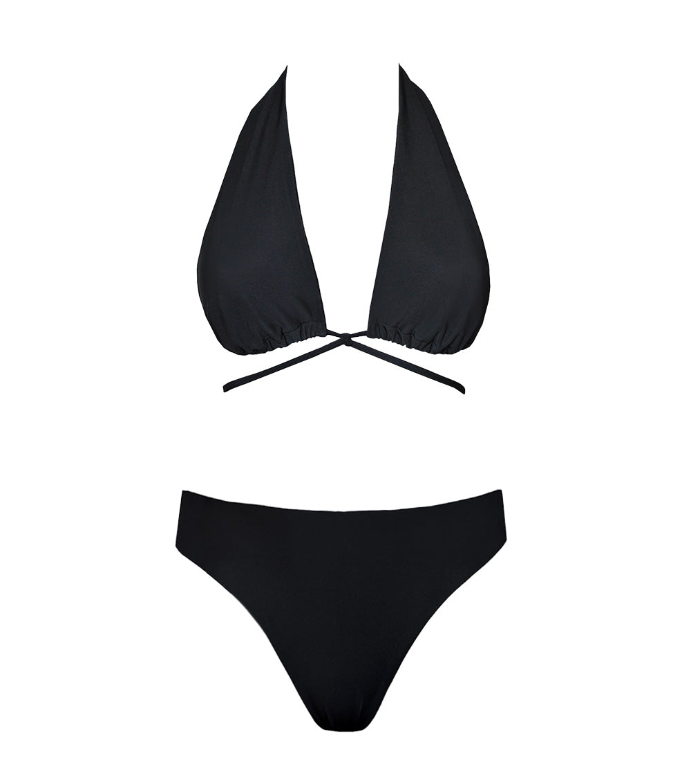 Anekdot womens vegan Set Bikini Top & Bottom Versatile + Skyline Slim Black