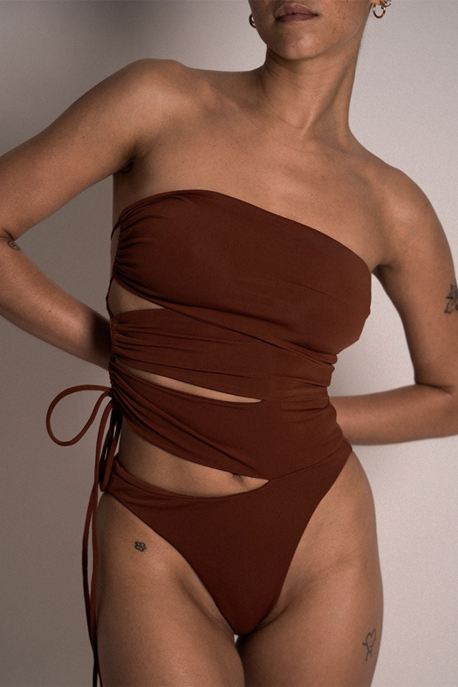 Anekdot Damen vegan Badeanzug Einteiler Caletta Rust