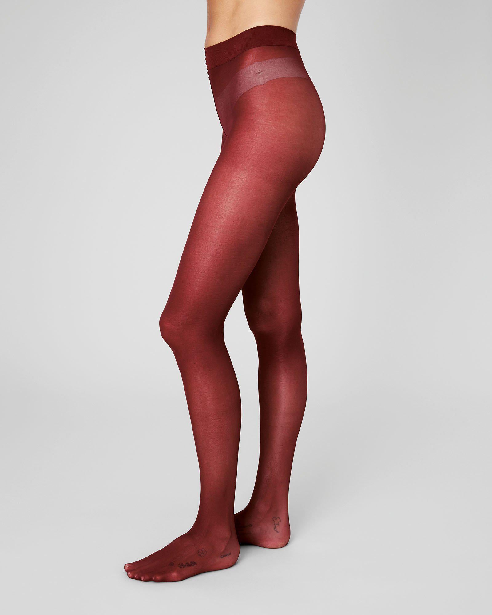 Swedish Stockings womens vegan Tights Nora Perfect Everyday Red Wine