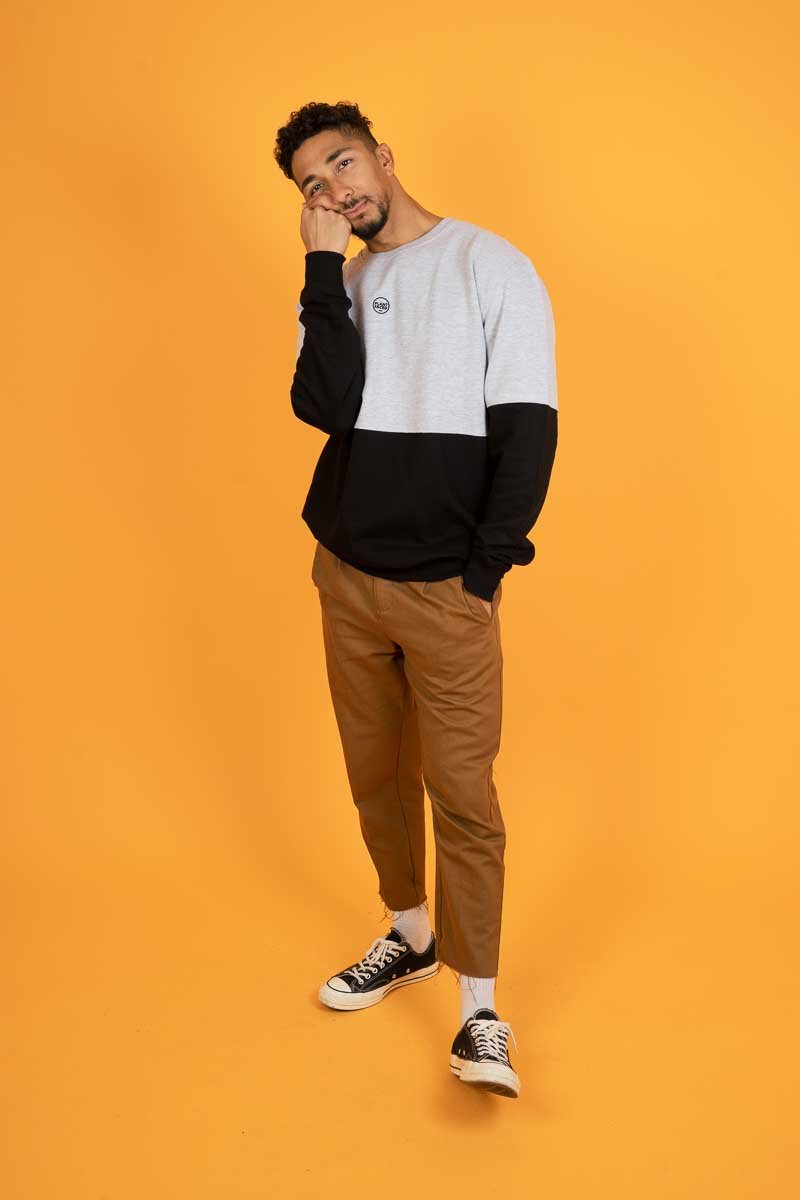 Plant Faced Clothing men vegan The Classics Sweater Black Grey