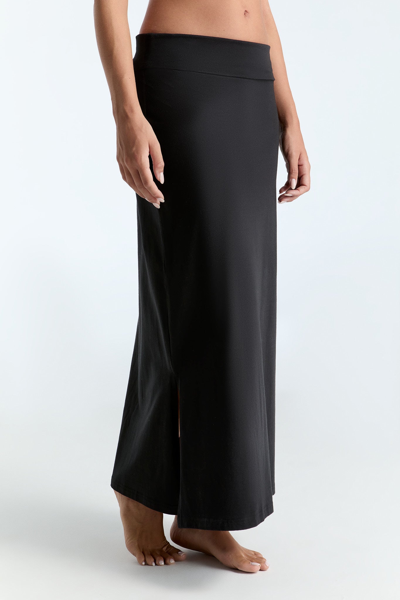 Leela Cotton womens vegan Maxi Skirt Black