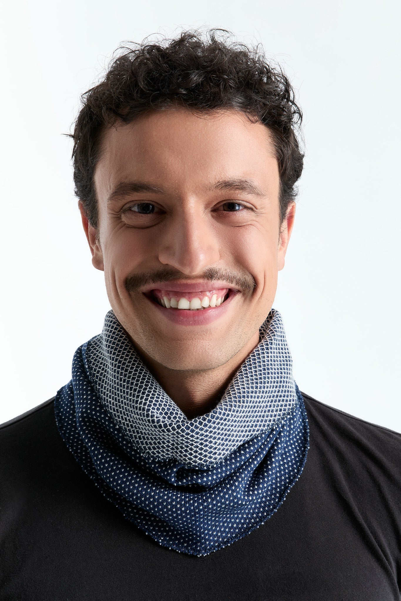 Leela Cotton Halstuch Unisex Tubular Indigo/Natural White