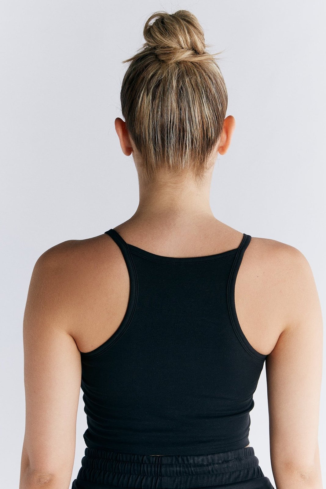 Leela Cotton womens vegan Crop Top Black