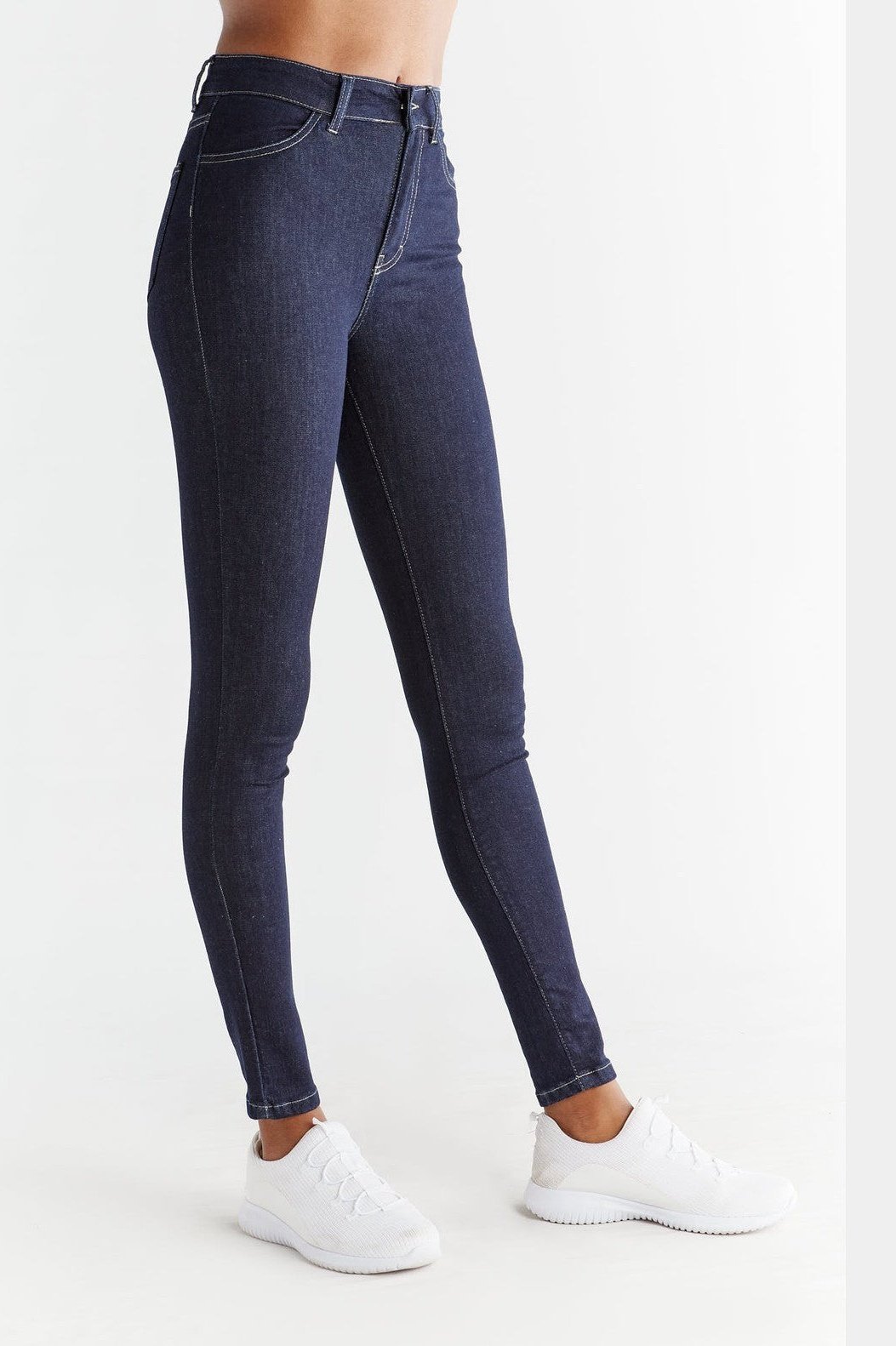 Evermind womens vegan Jeans Skinny Fit Dark Slate Blue