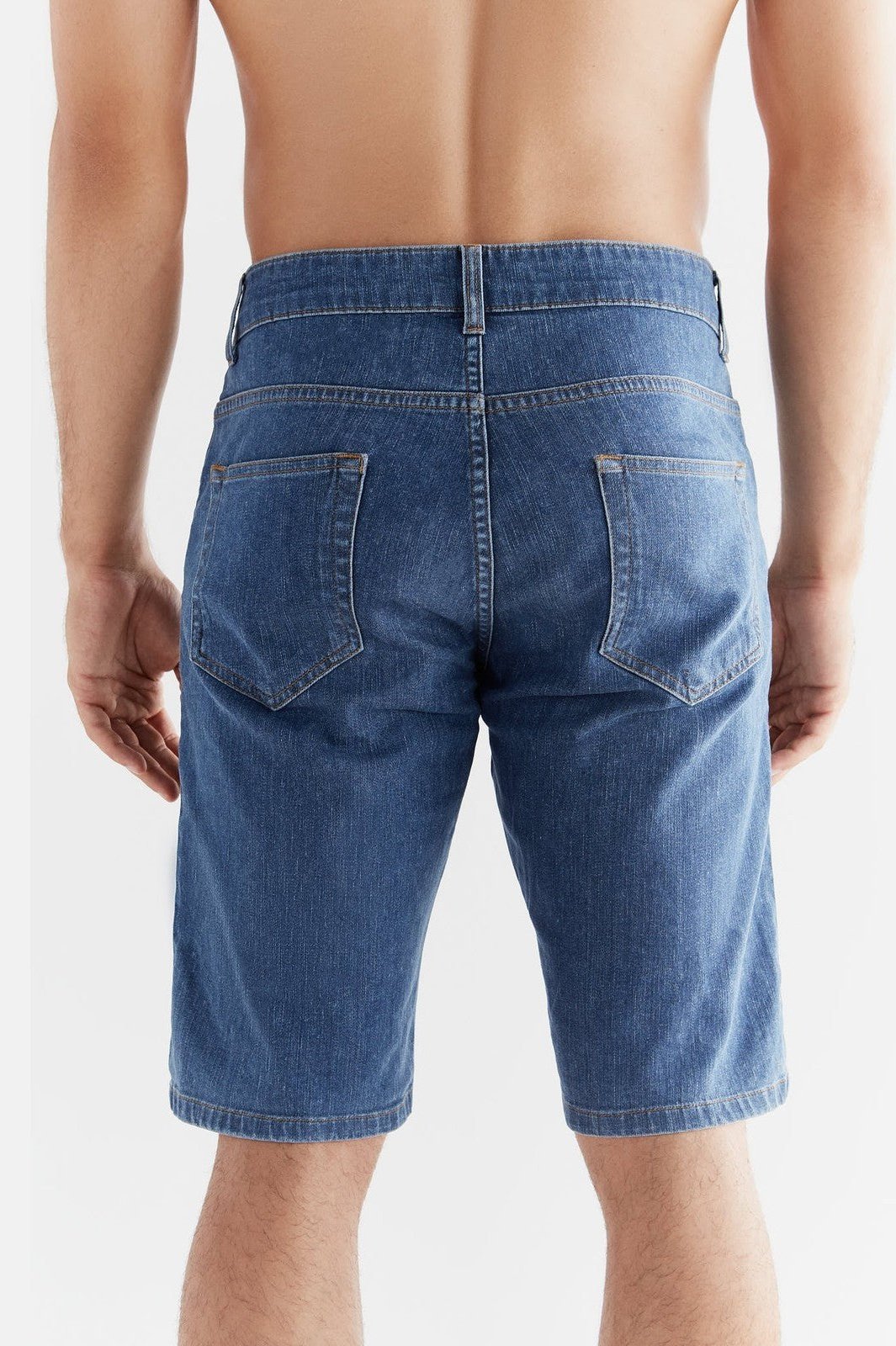 Evermind men vegan Denim Shorts Ocean Blue