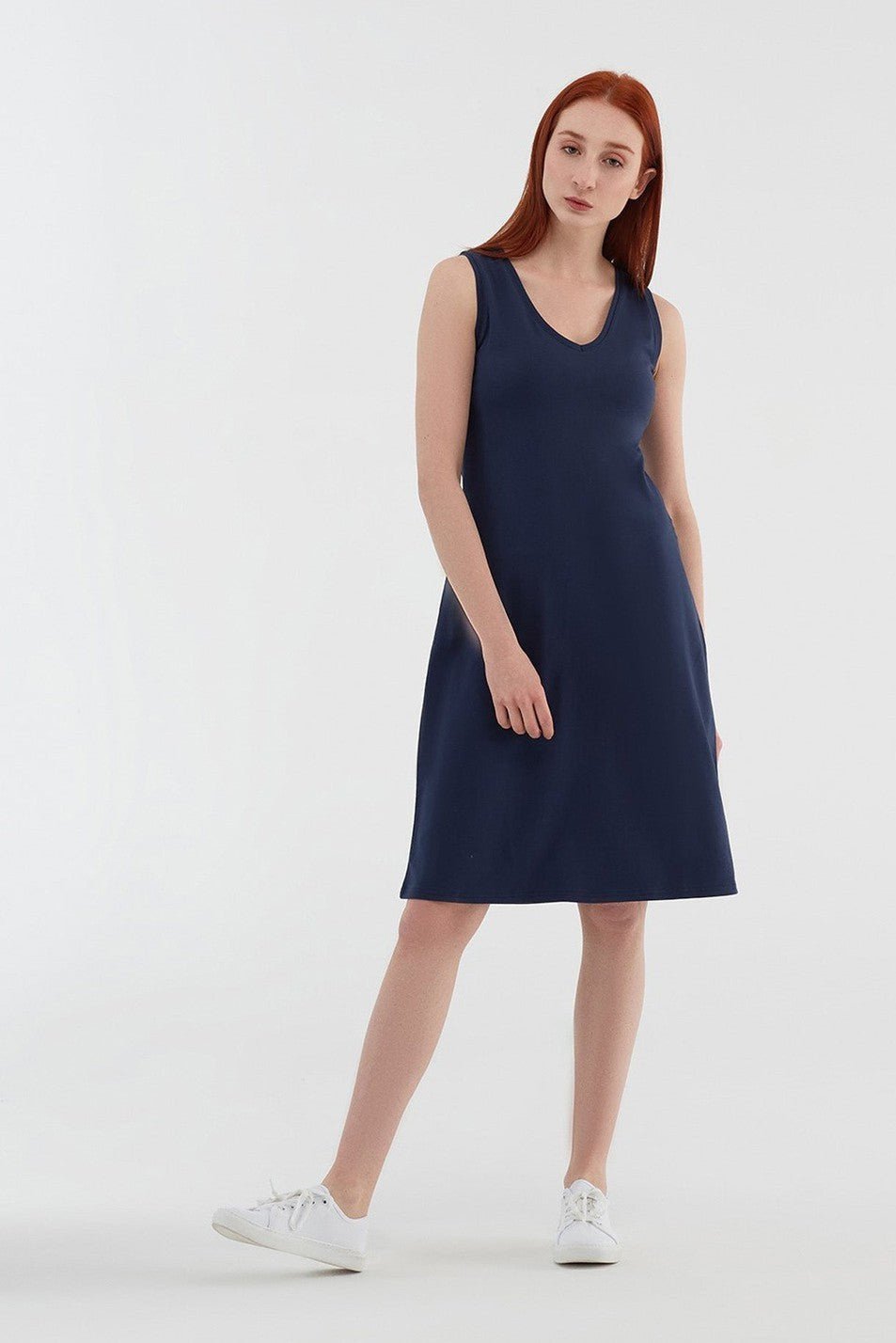 Leela Cotton Dress Sleeveless Admiral Blue