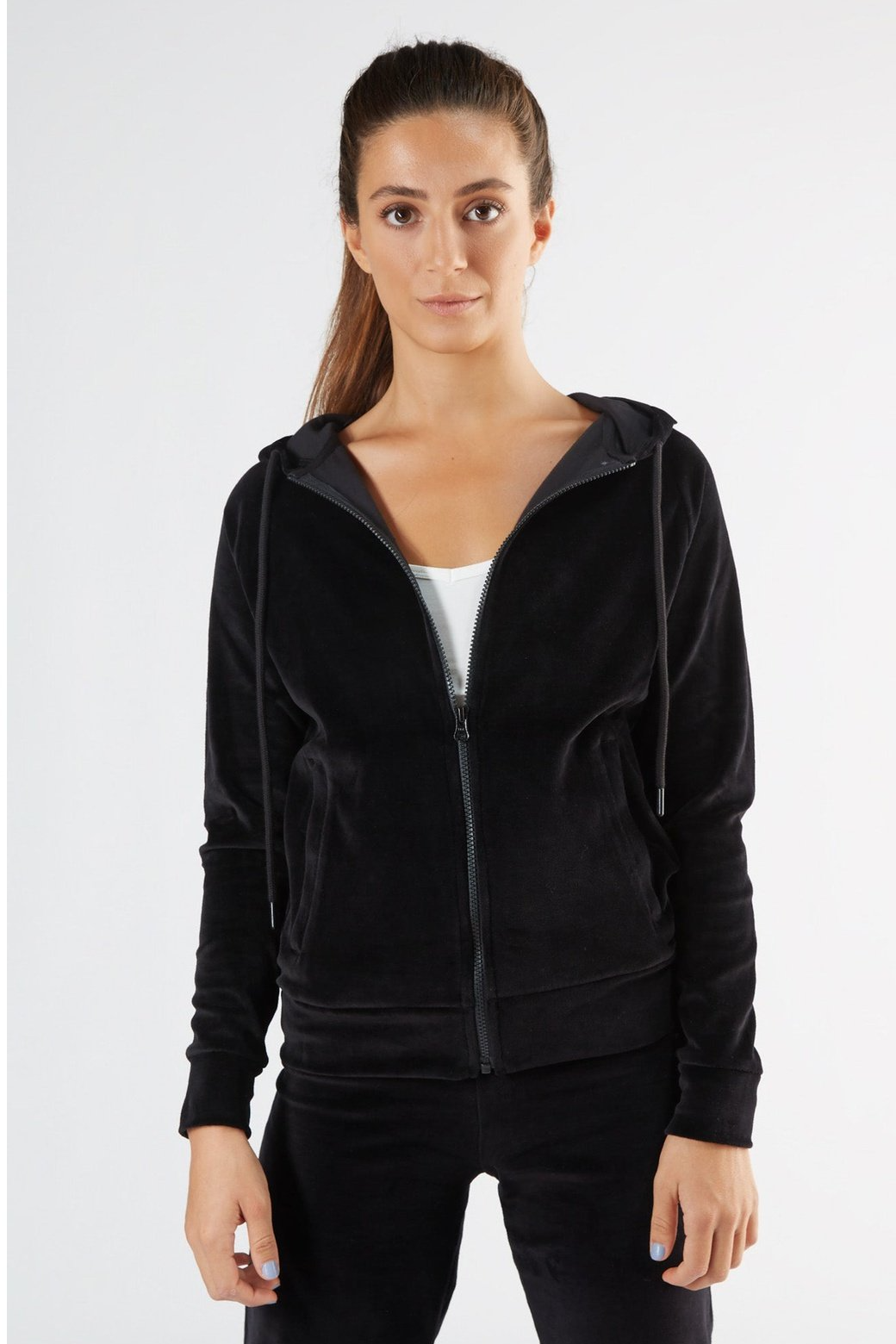 Leela Cotton womens vegan Hooded Jacket Nicky Black
