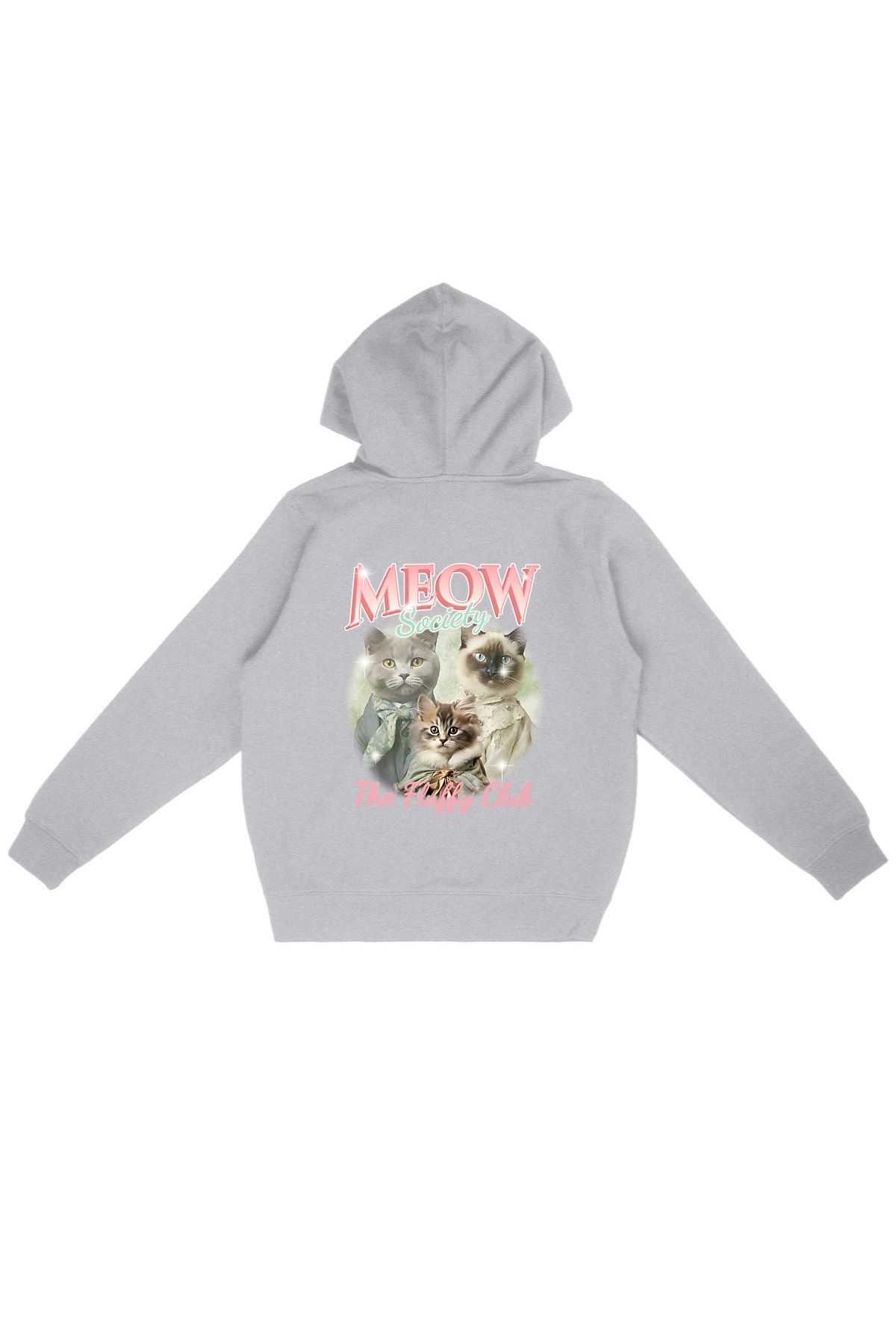 Oat Milk Club Damen vegan Hoodie Meow Society Heather Grey