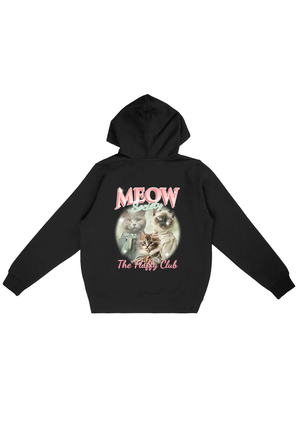 Oat Milk Club Damen vegan Hoodie Meow Society Schwarz