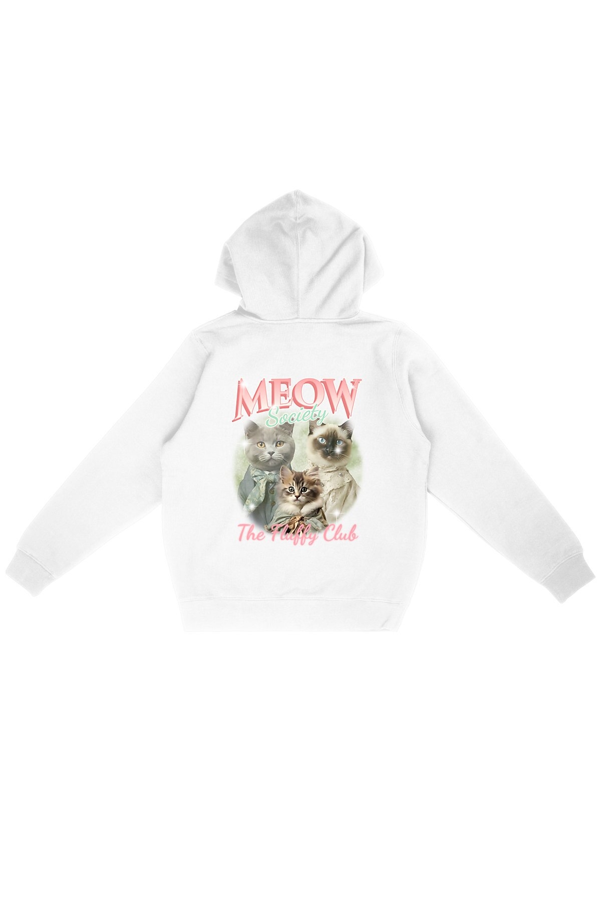 Oat Milk Club Damen vegan Kapuzenpulli Meow Society WeiÃŸ