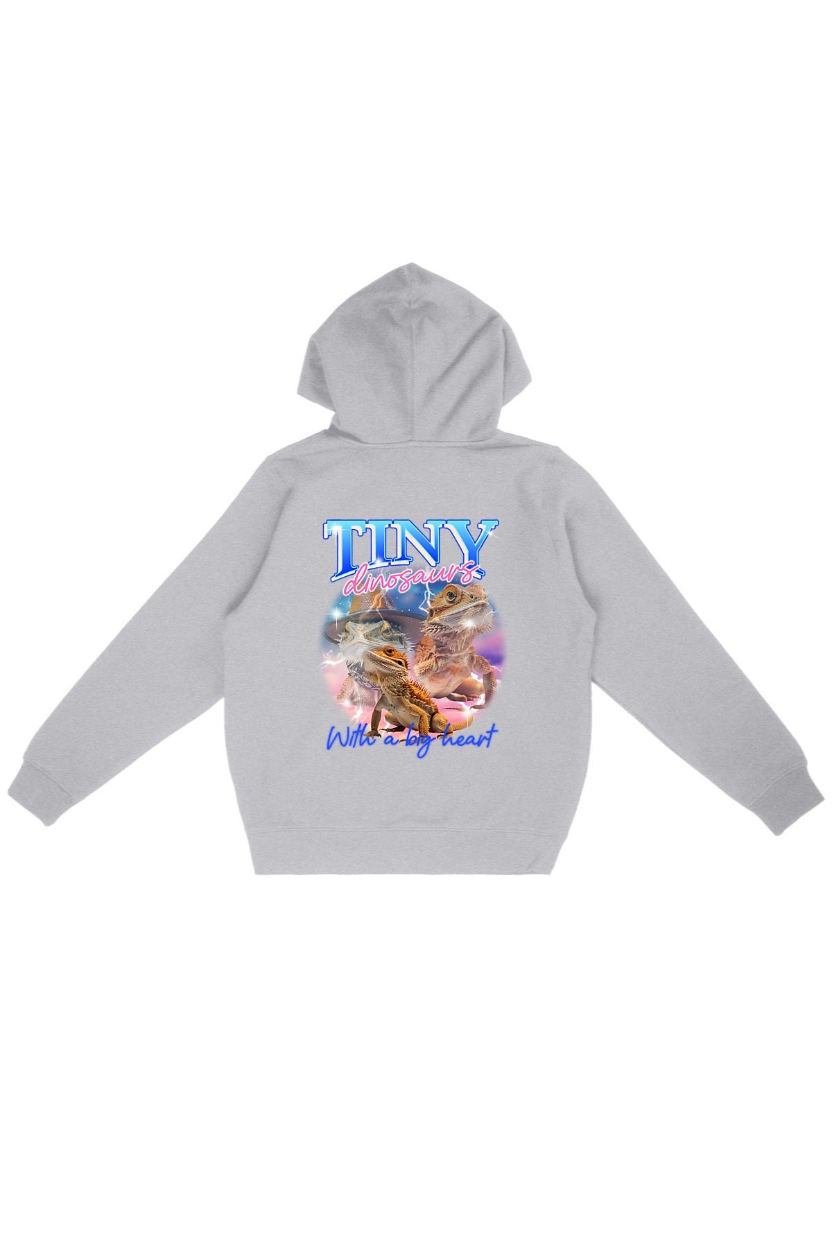 Oat Milk Club Damen vegan Kapuzenpulli Tiny Dinosaurs Heather Grey
