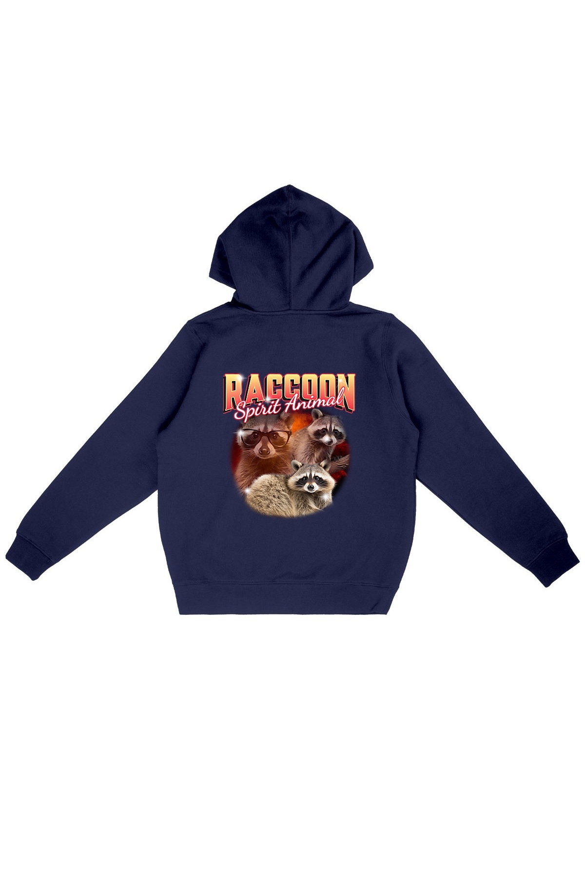 Oat Milk Club Damen vegan Hoodie Raccoon Spirit Animal Marineblau